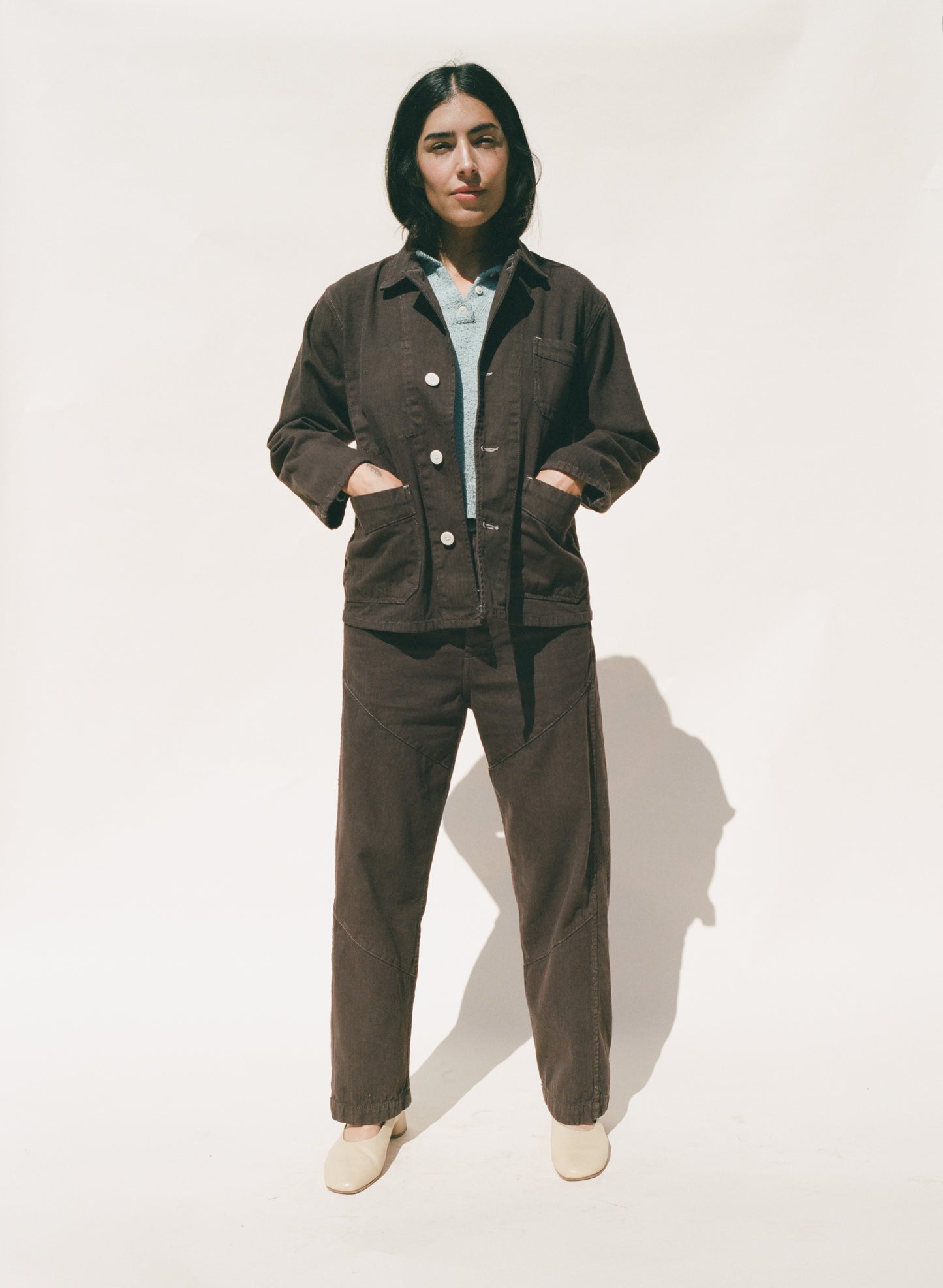 Cape Seamed Pant - Herringbone