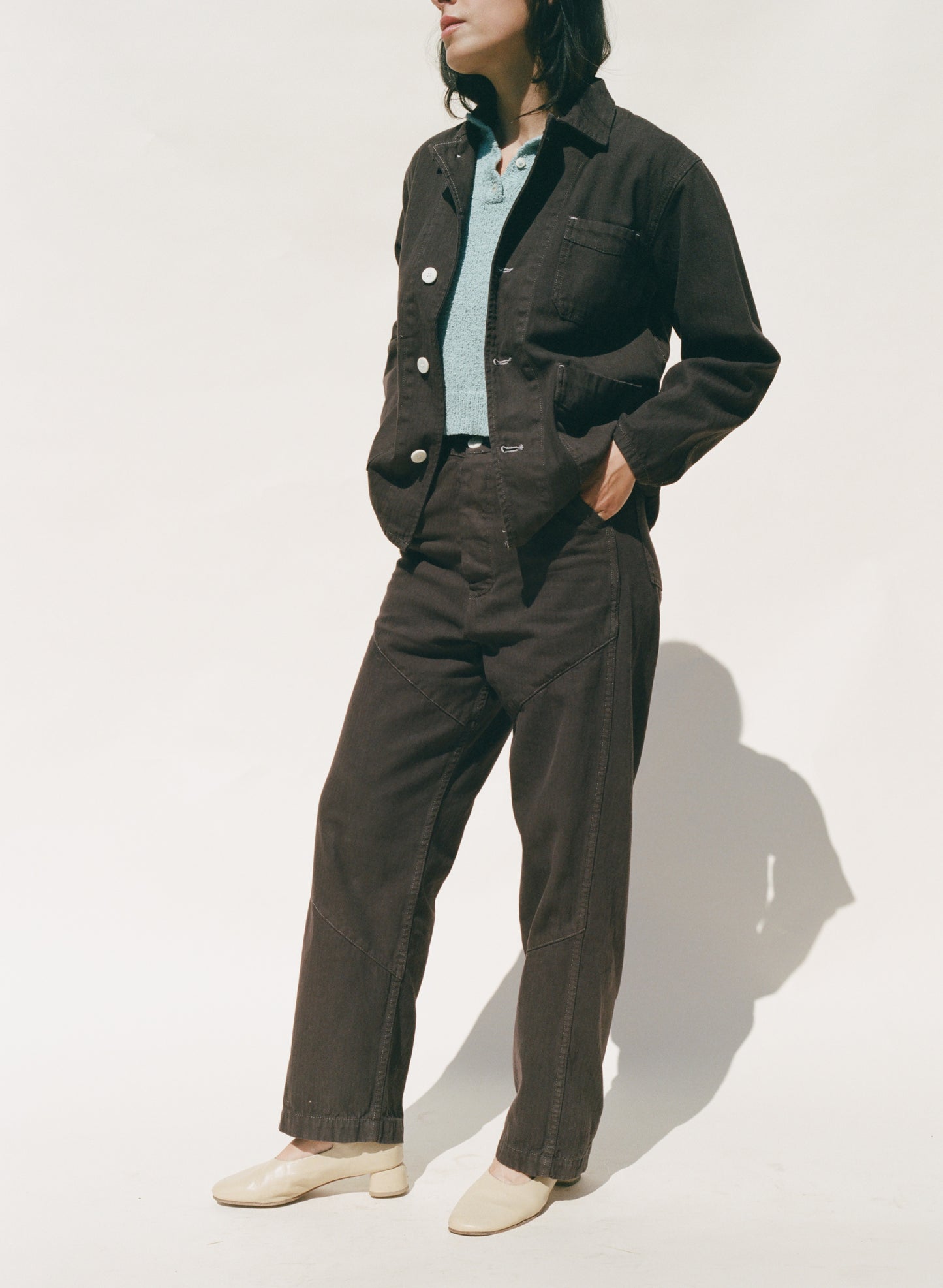 Cape Seamed Pant - Herringbone