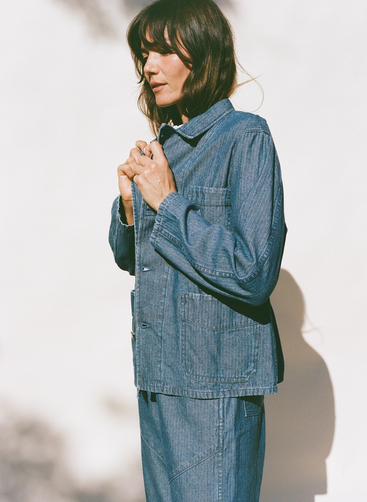 Rue Jacket - Denim Herringbone