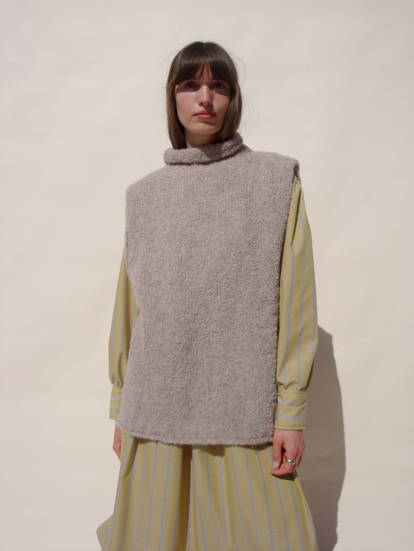 Bea Mock Neck Vest - Camel
