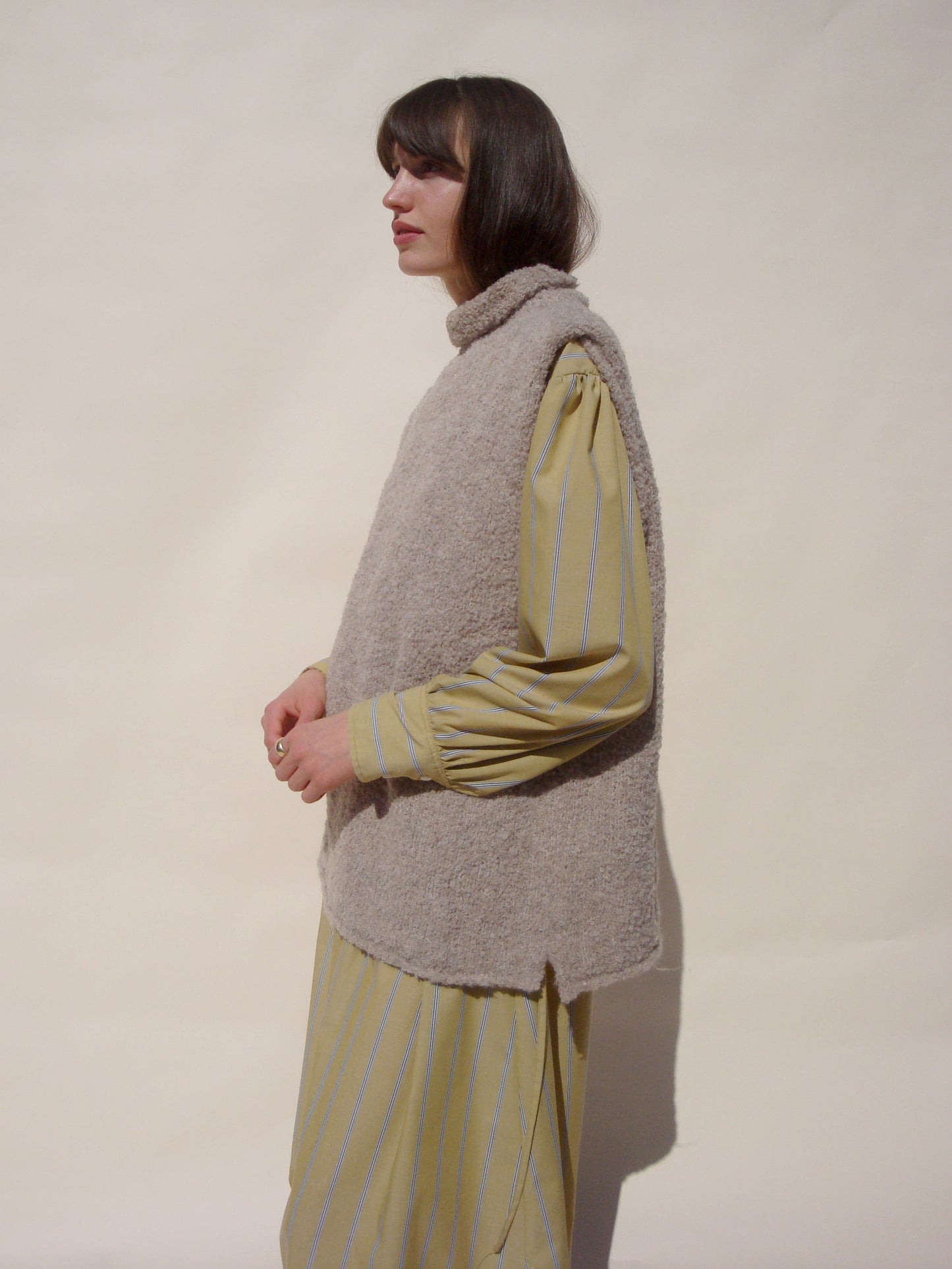 Bea Mock Neck Vest - Camel