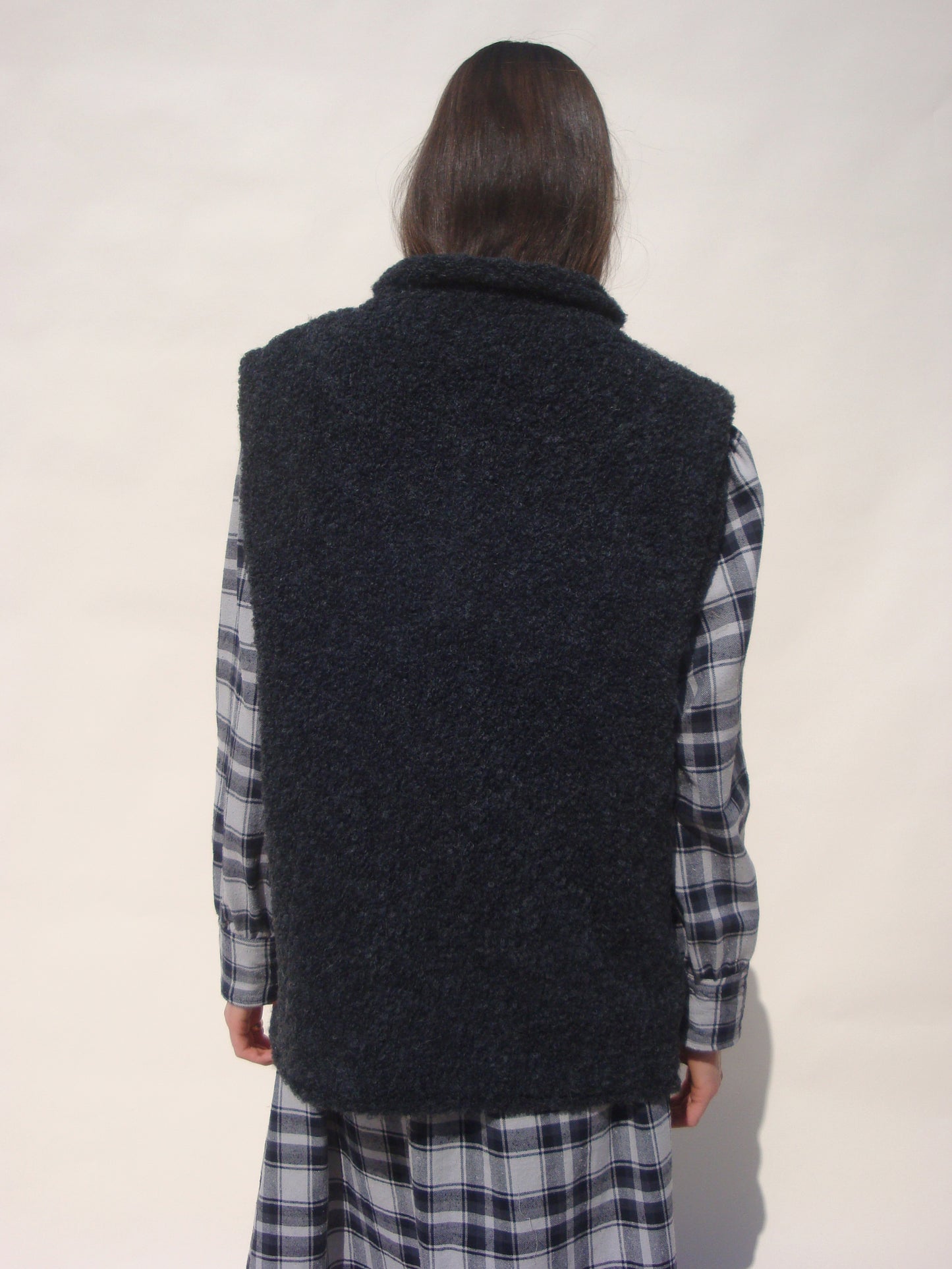 Bea Mock Neck Vest - Charcoal