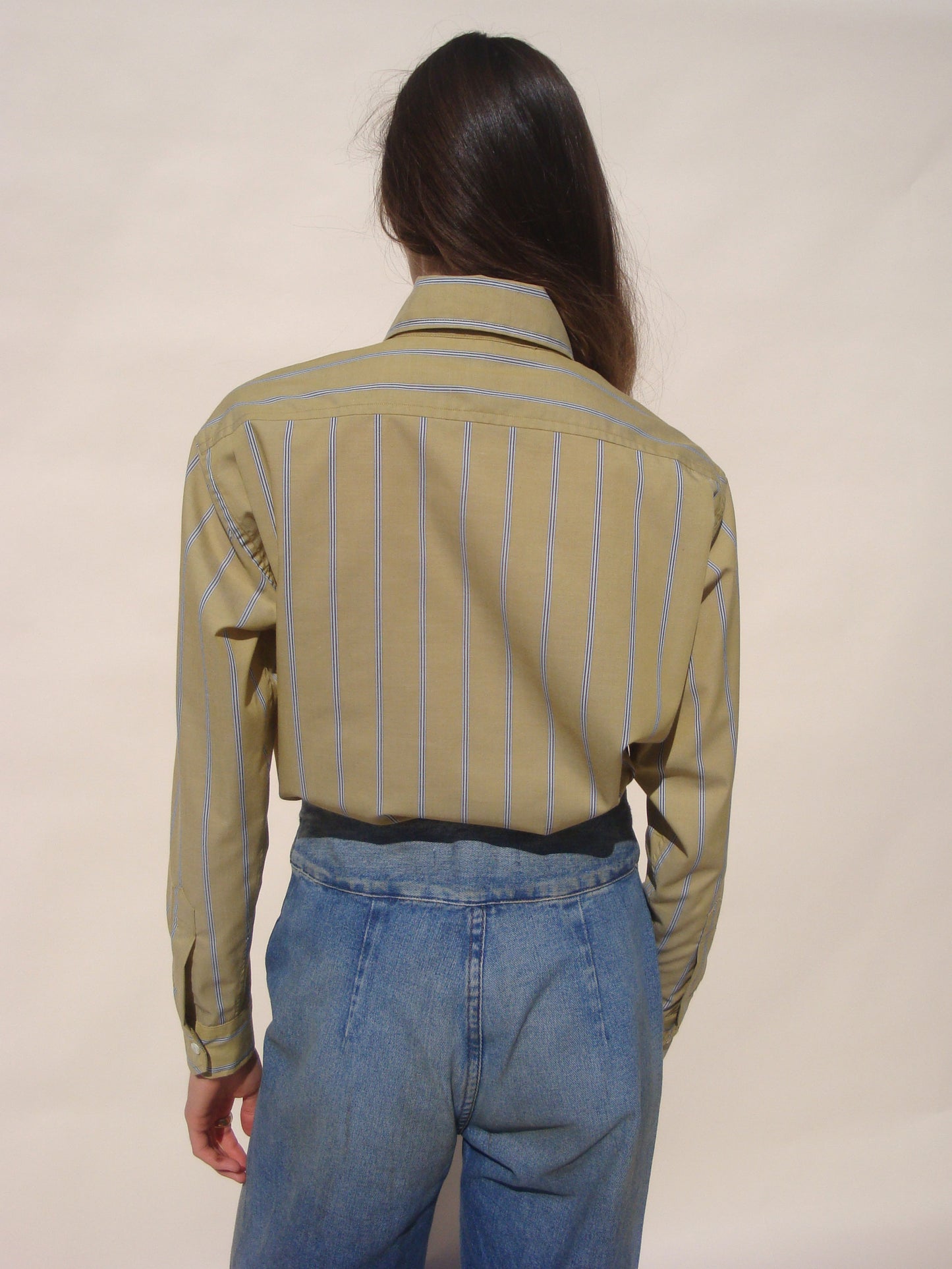 Court Button Down Shirt - Mustard Stripe