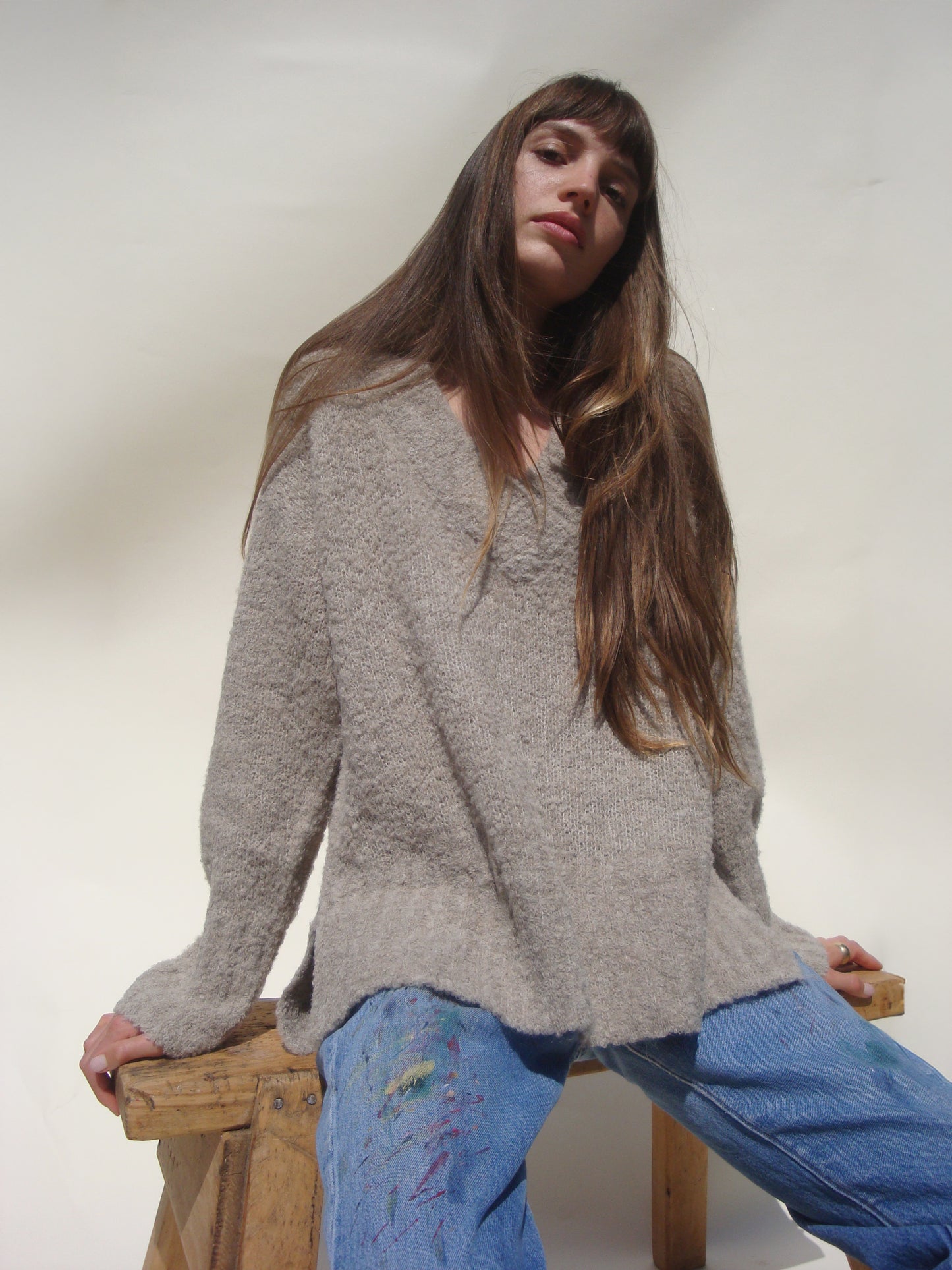 Misha V Neck Sweater - Camel