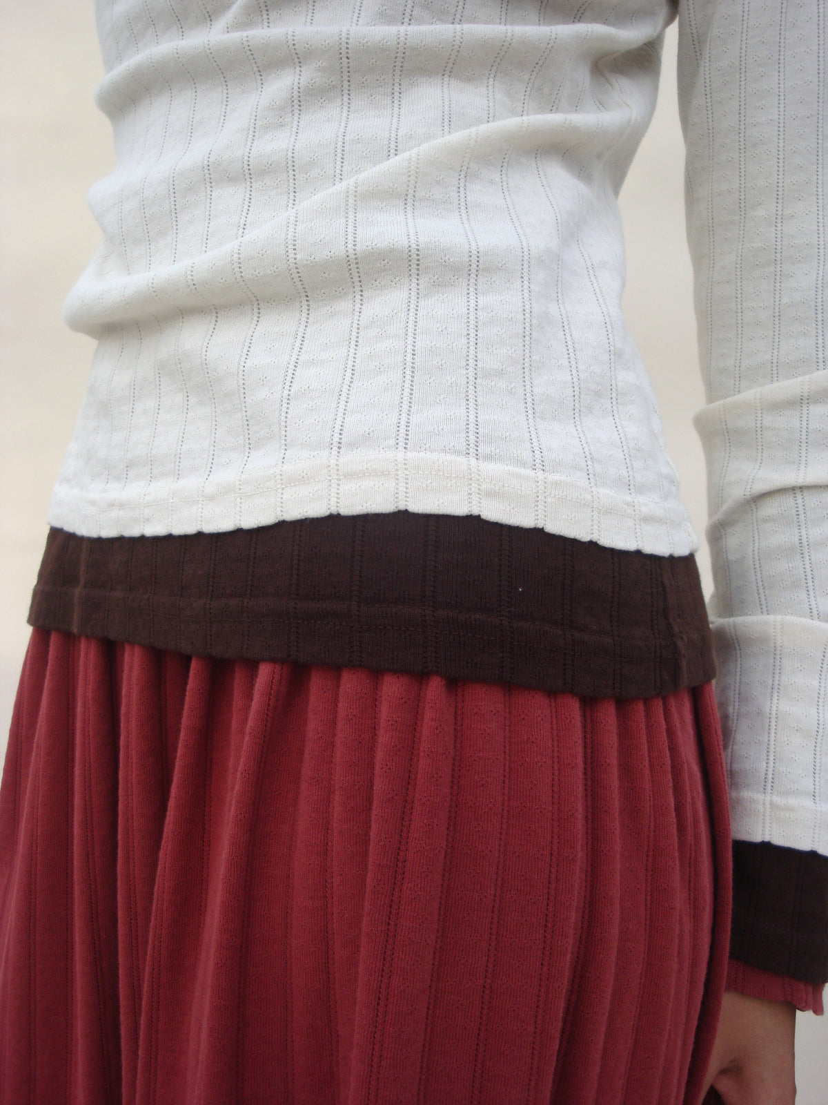 Pointelle Henley Tee - Cream