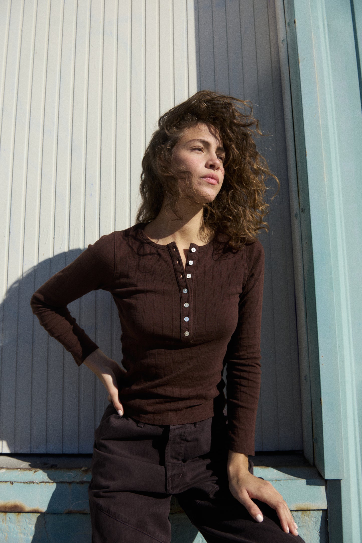 Henley Tee - Pointelle