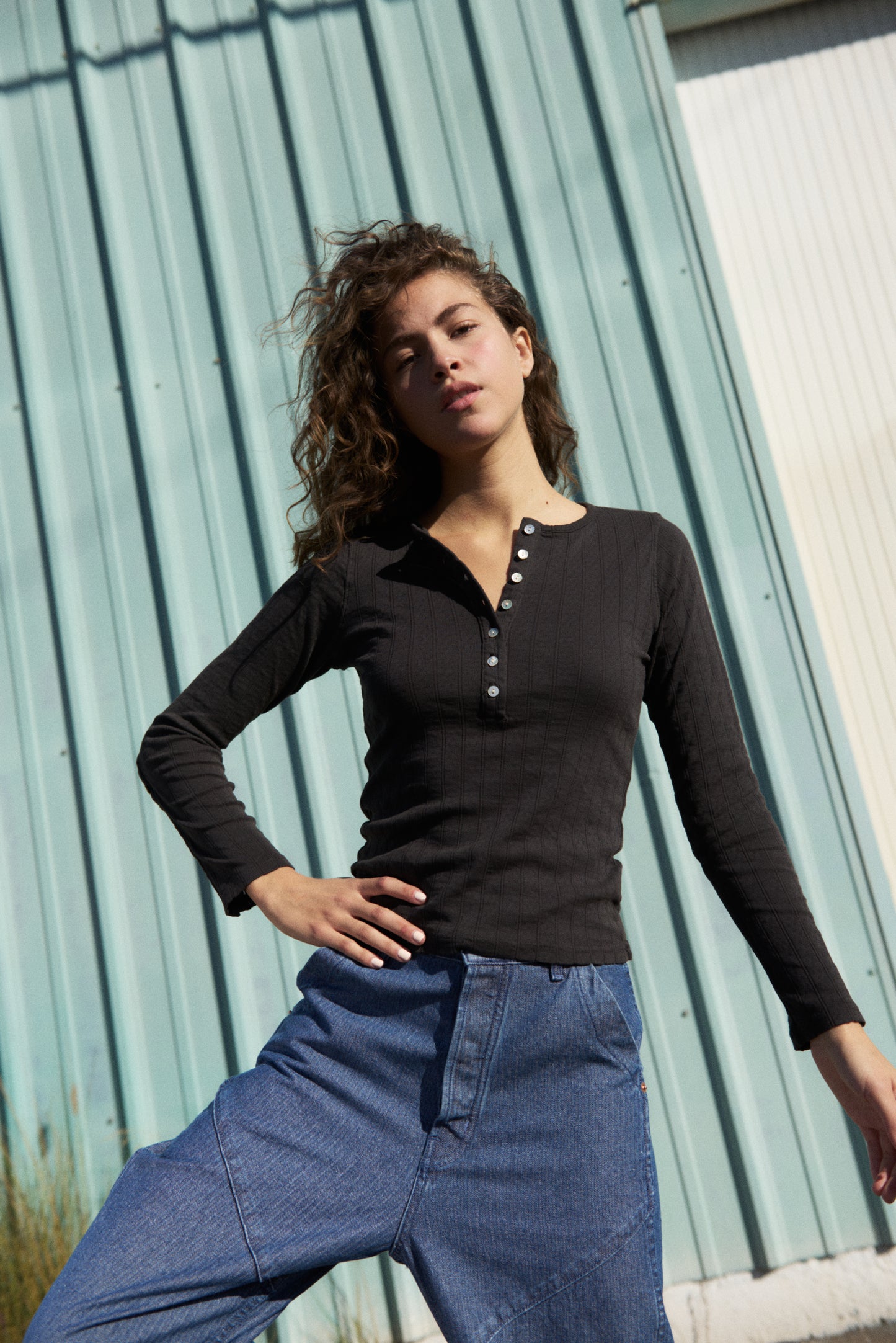 Henley Tee - Pointelle