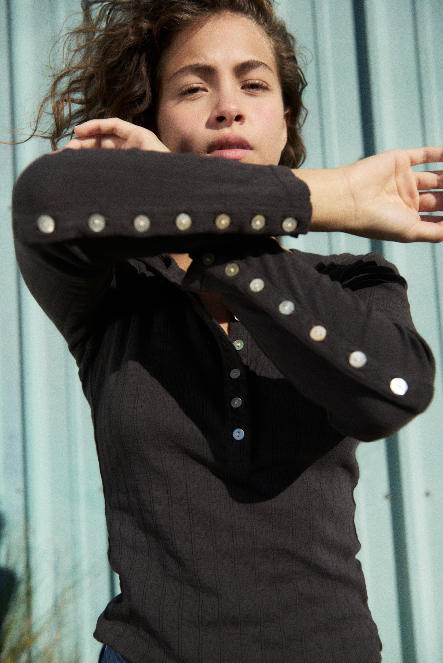 Henley Tee - Pointelle