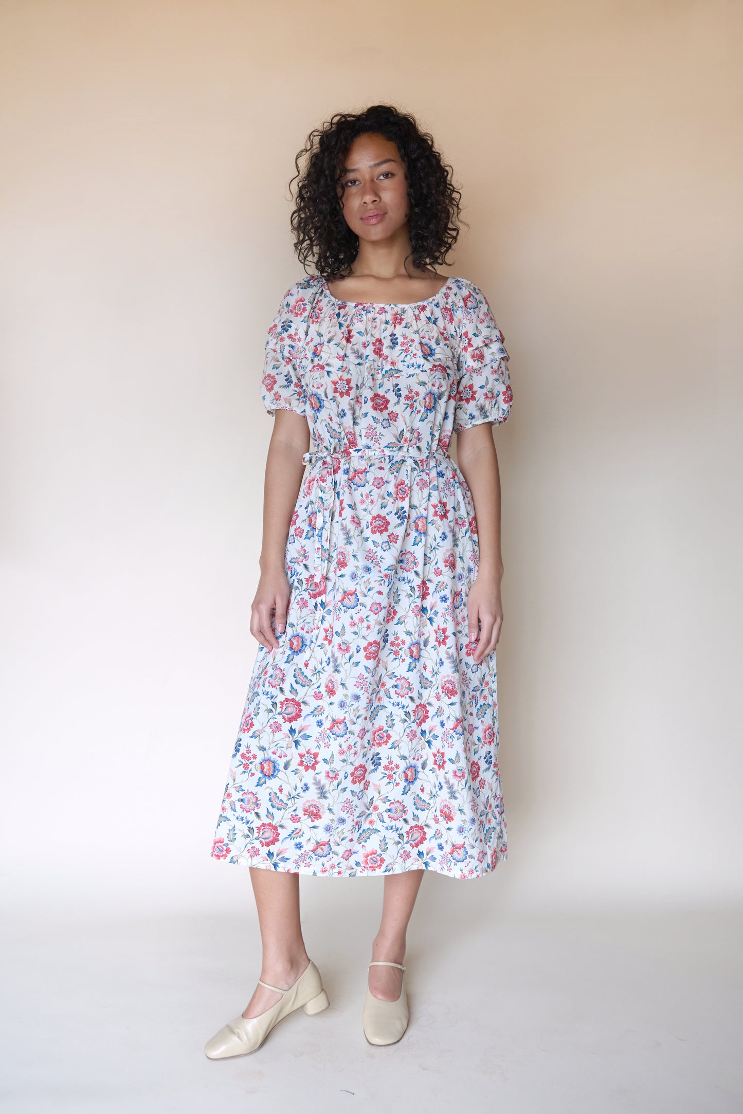 Jo Gather Dress - Perennial Floral