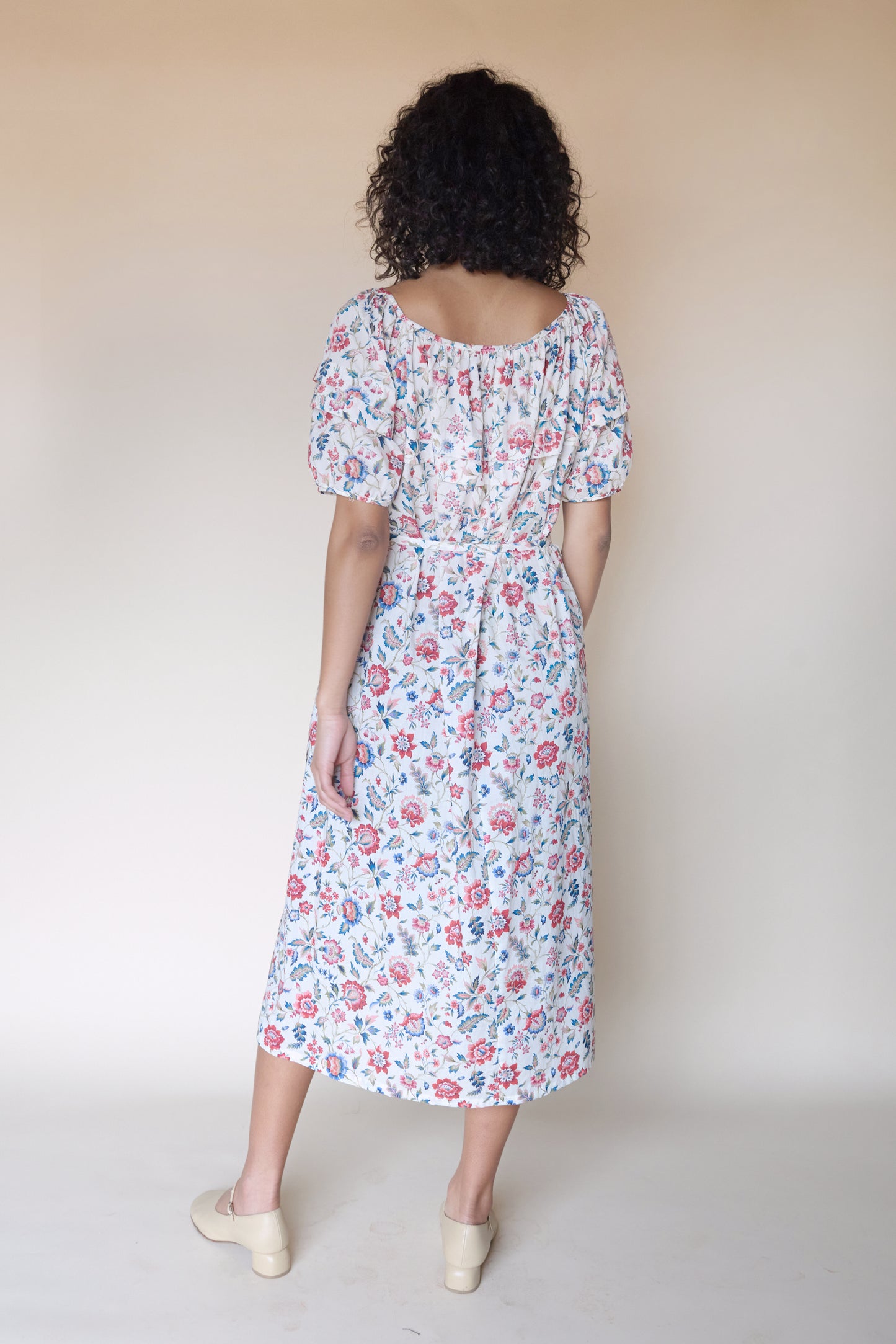 Jo Gather Dress - Perennial Floral