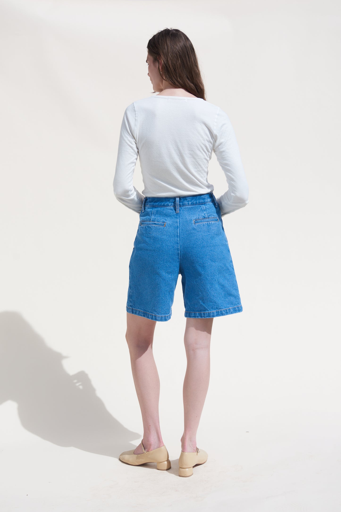 Thea Short - Denim Saddle Wash