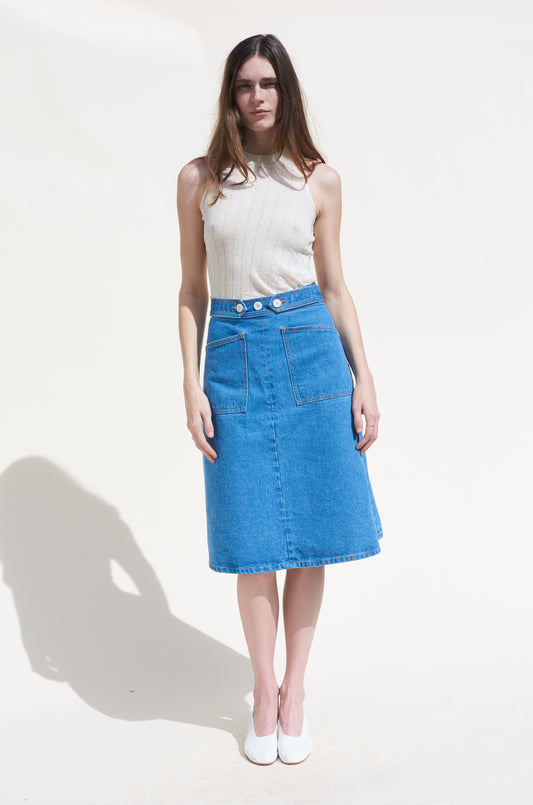 Ada Skirt - Denim Saddle Wash