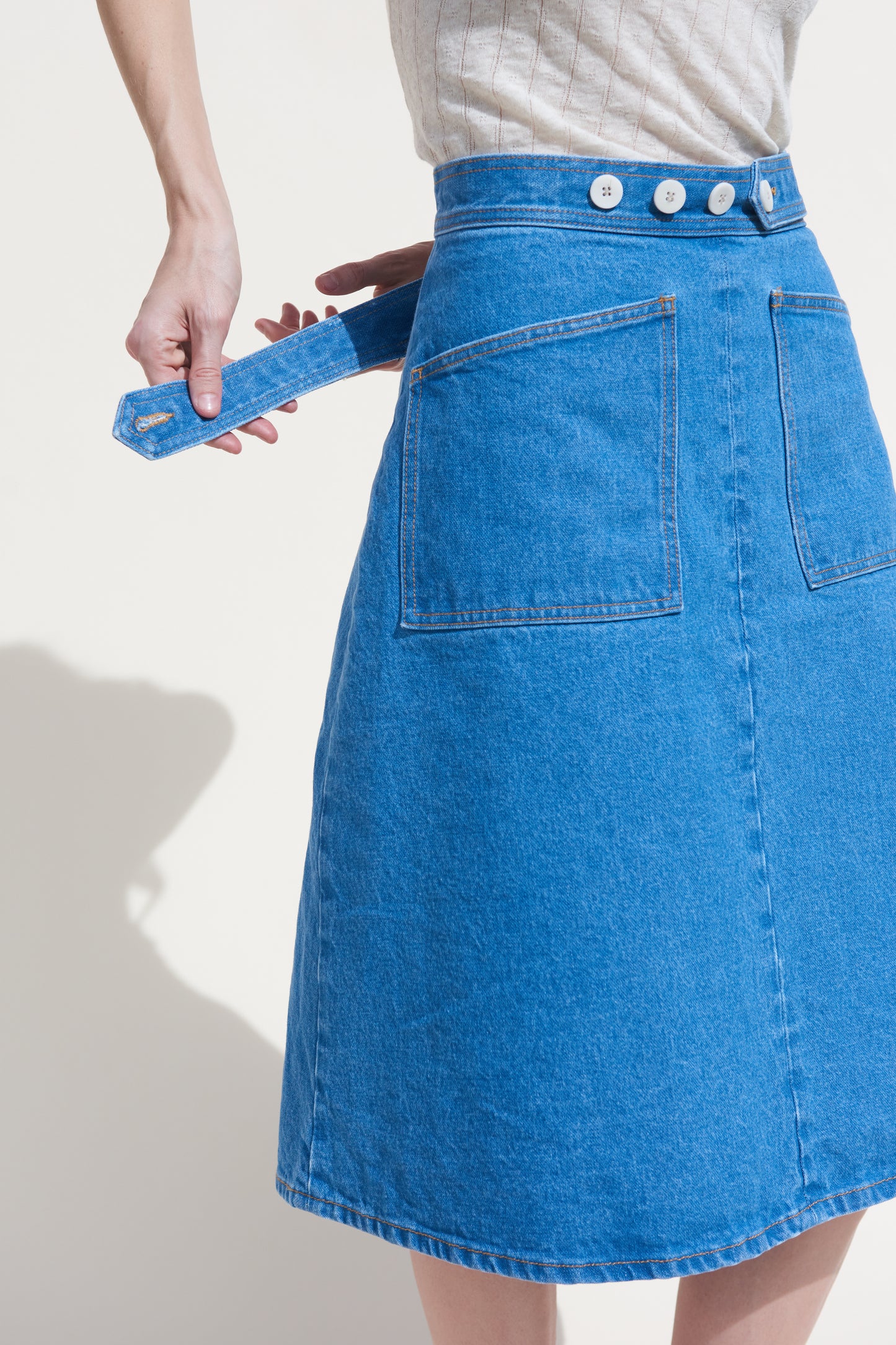 Ada Skirt - Denim Saddle Wash