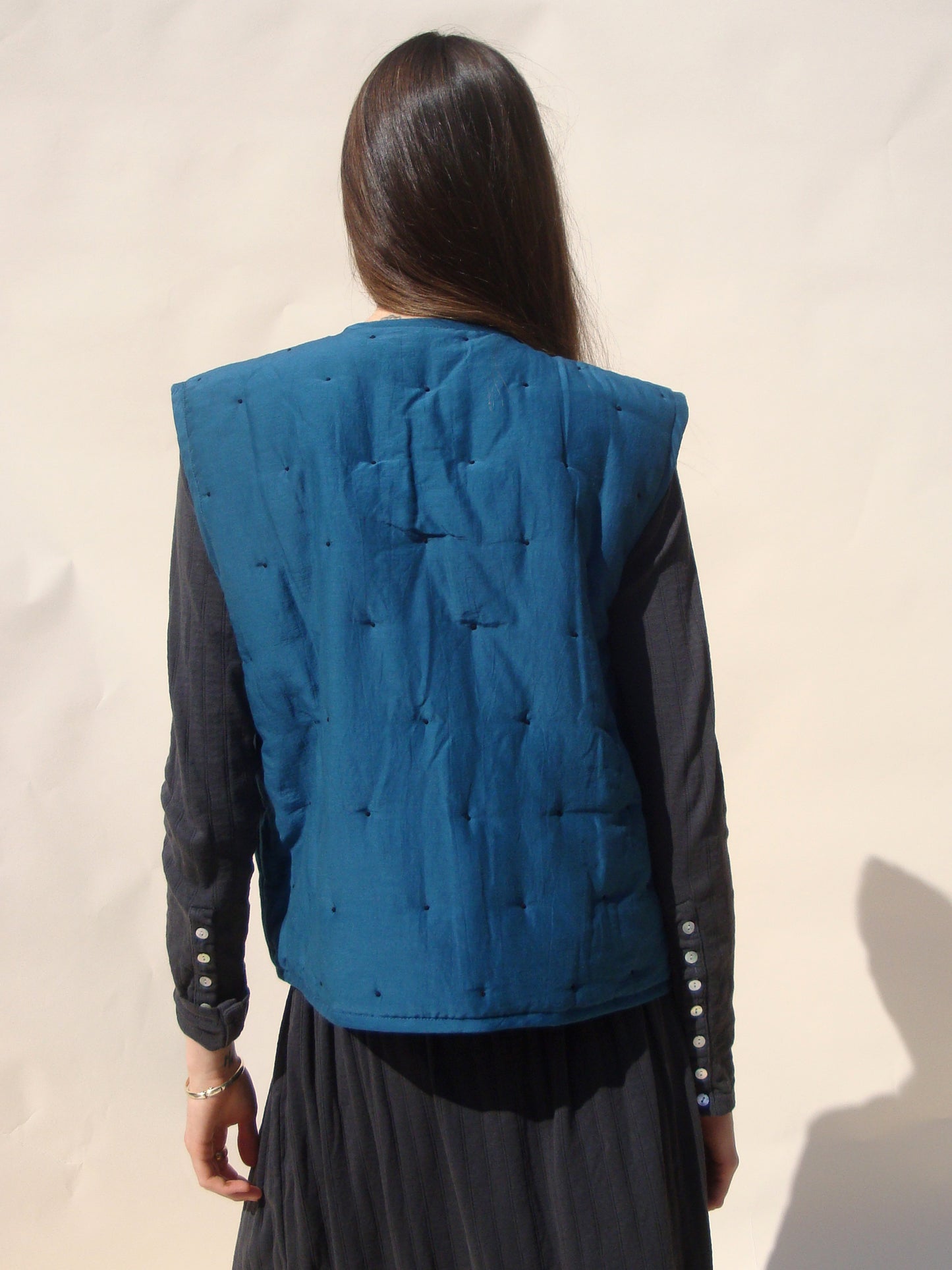 Nopa Quilted Vest - Lyons Blue