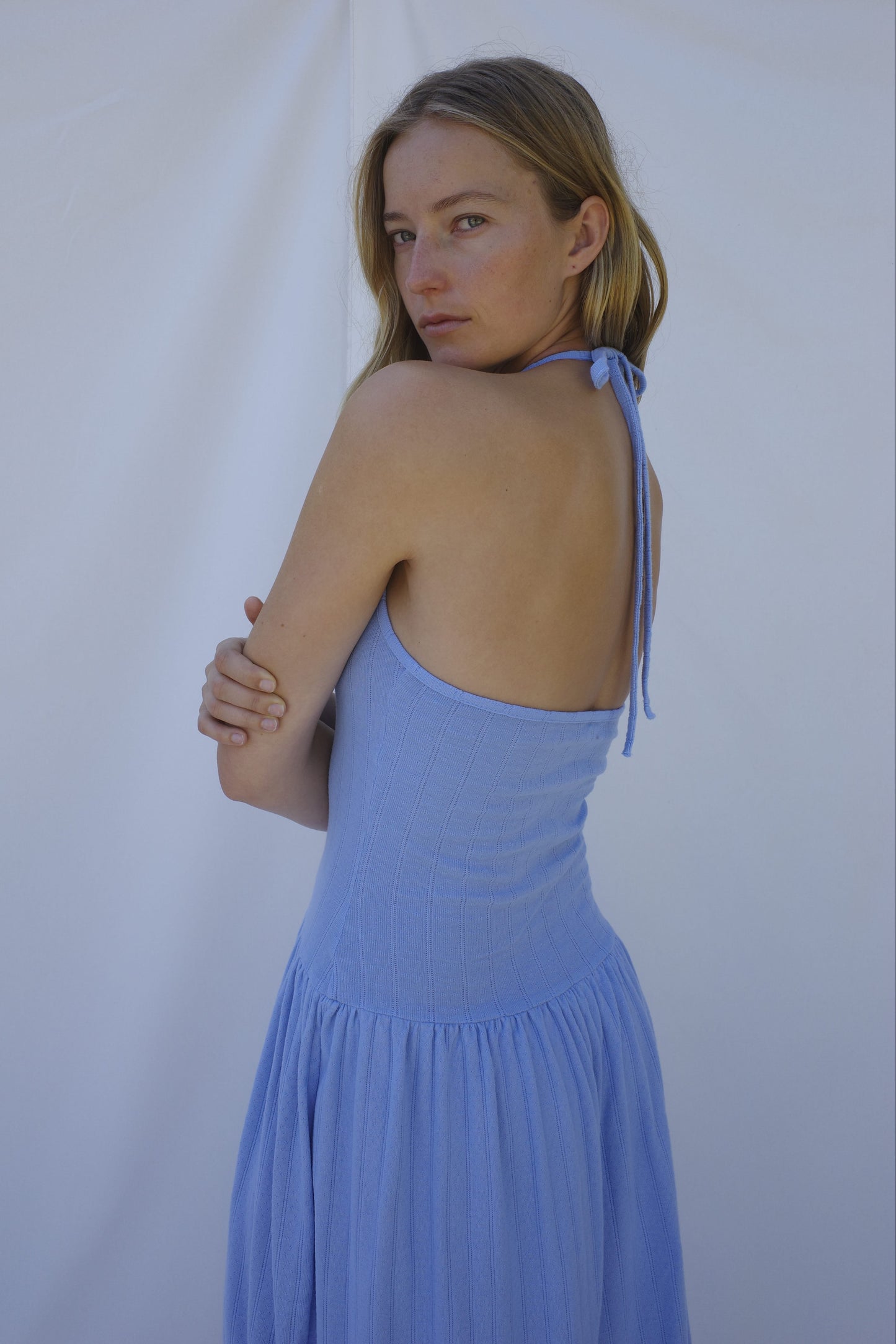 Isla Halter Dress - Cornflower