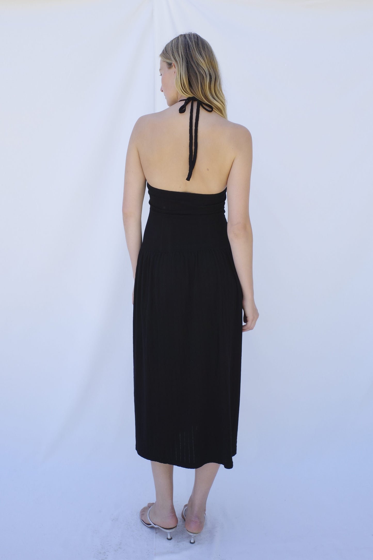 Isla Halter Dress - Jet Black