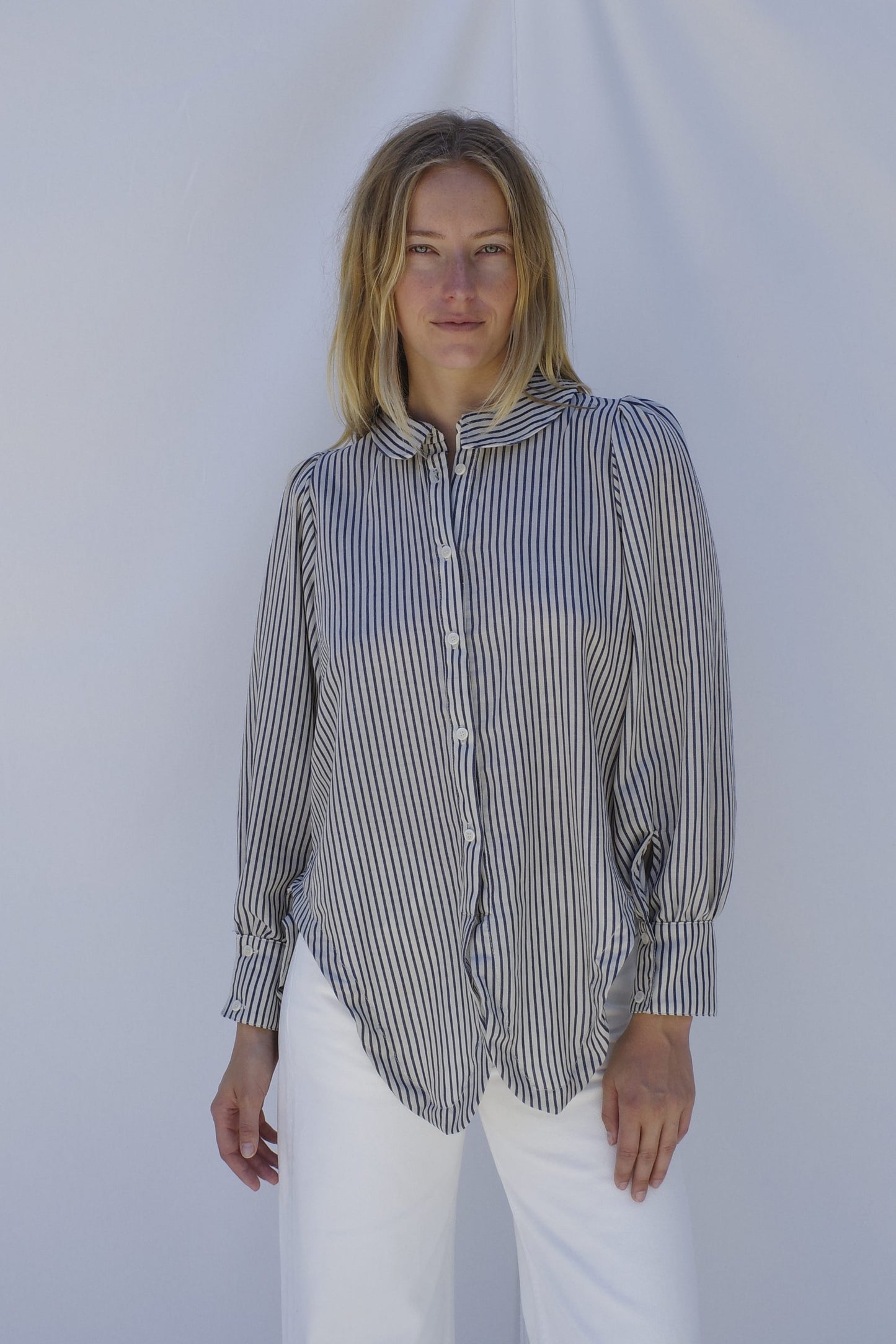 Rayne Blouse - Regatta Navy Stripe