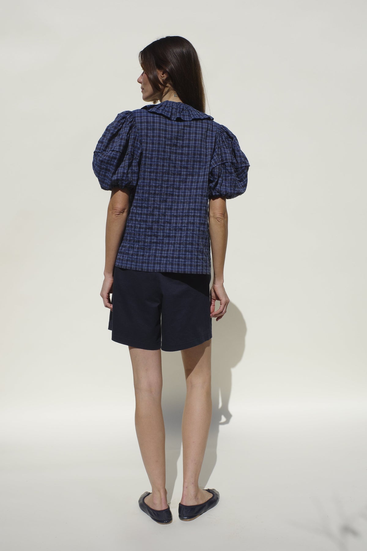 Agnes Short - Navy Nep Twill
