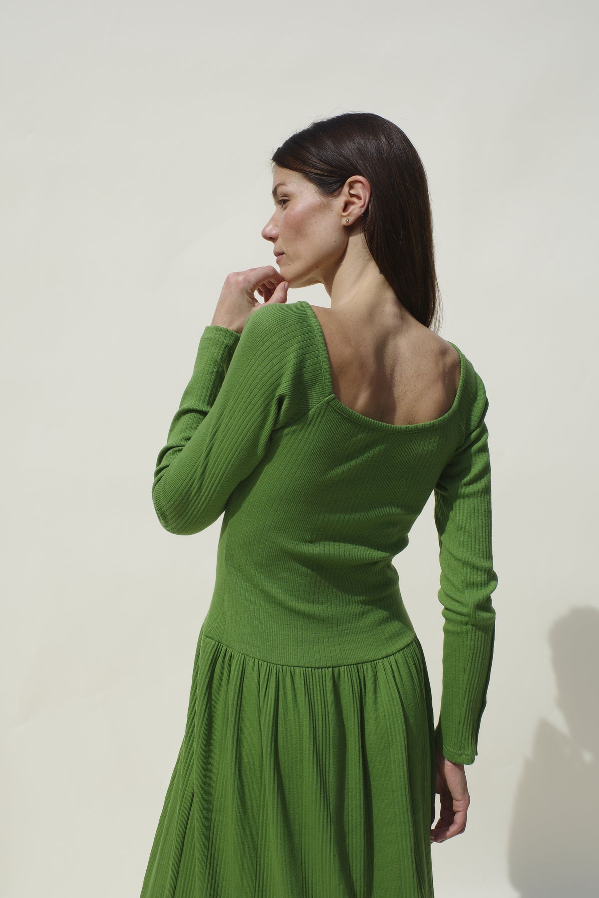 Rib Pina Dress - Basil