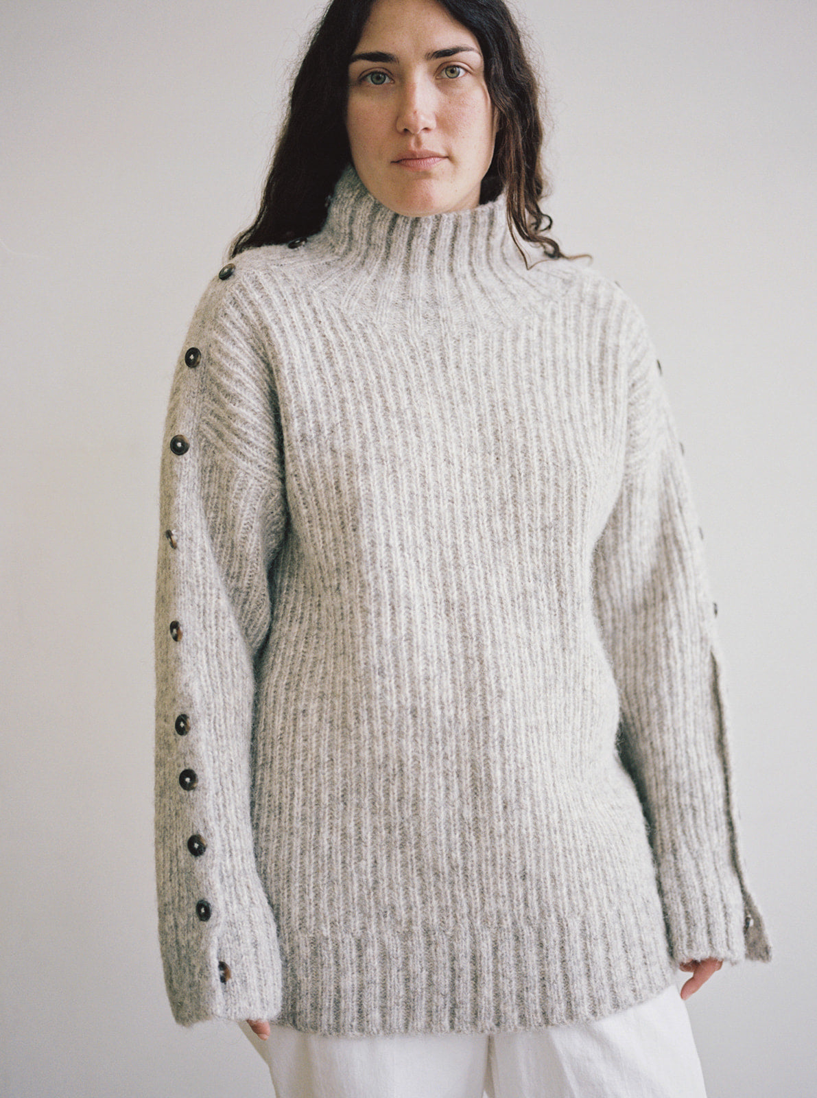 Alta Button Turtleneck - Fog