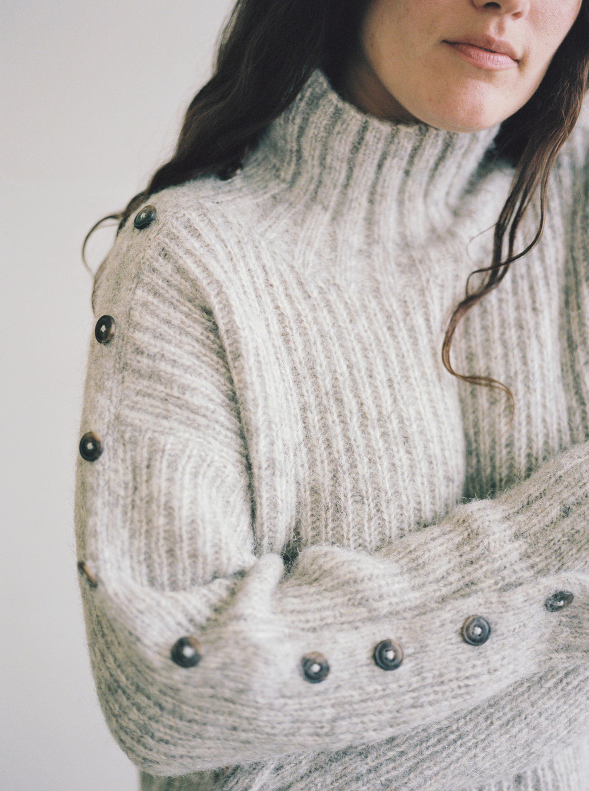 Alta Button Turtleneck - Fog