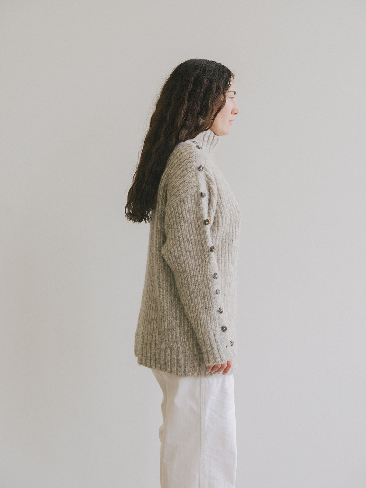 Alta Button Turtleneck - Fog