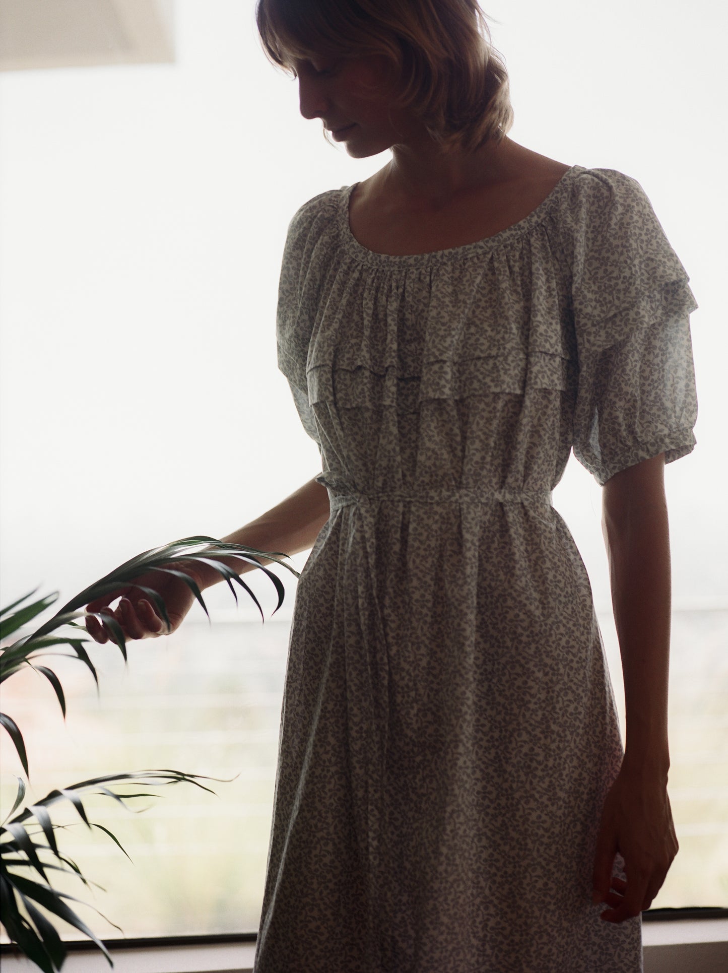Jo Gather Dress - Lino Floral