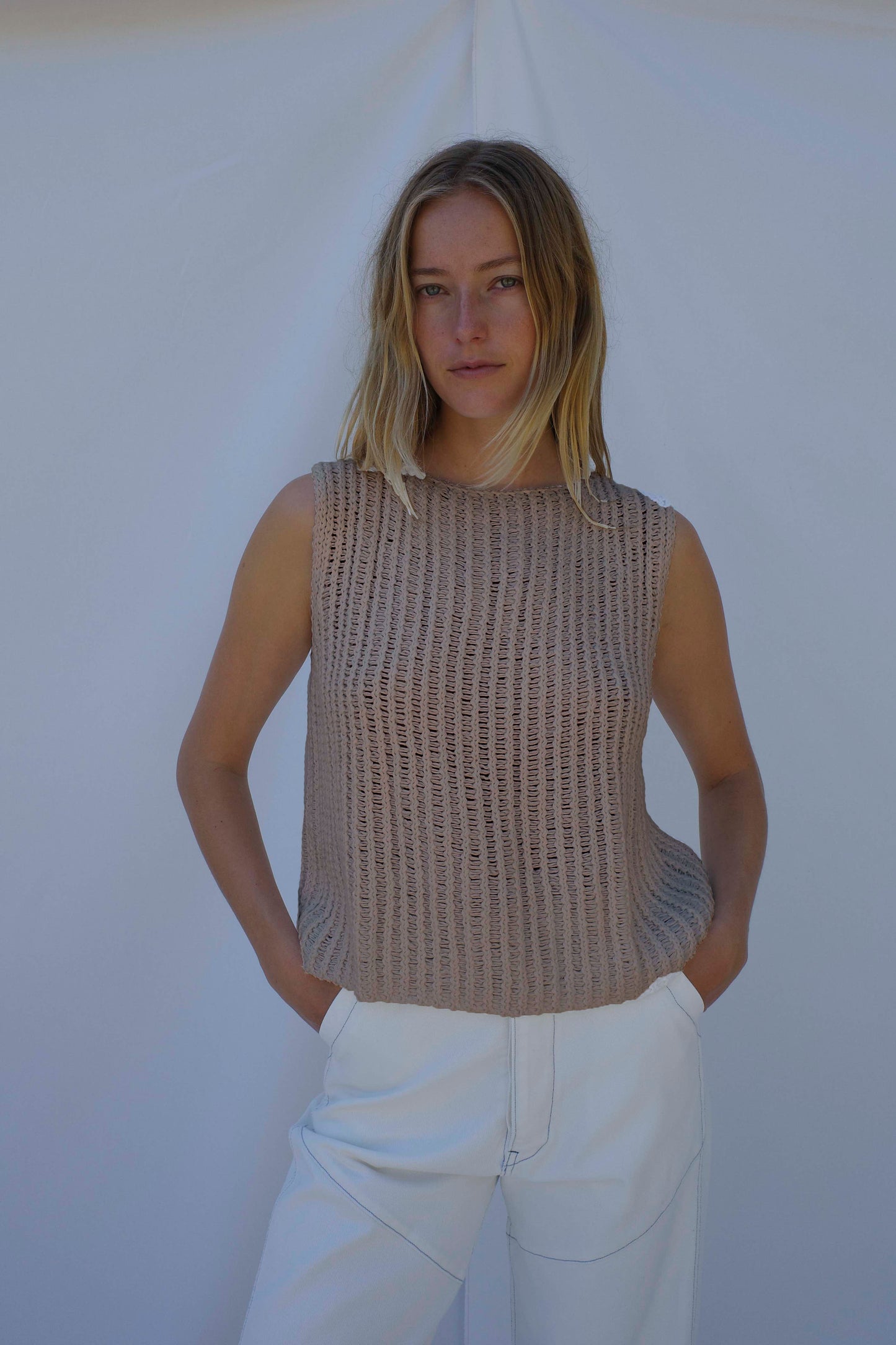 Orla Knit Shell - Stone
