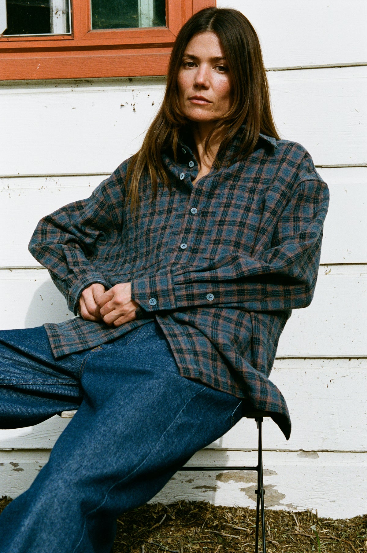 Cordelia Button Down - Lapis Plaid