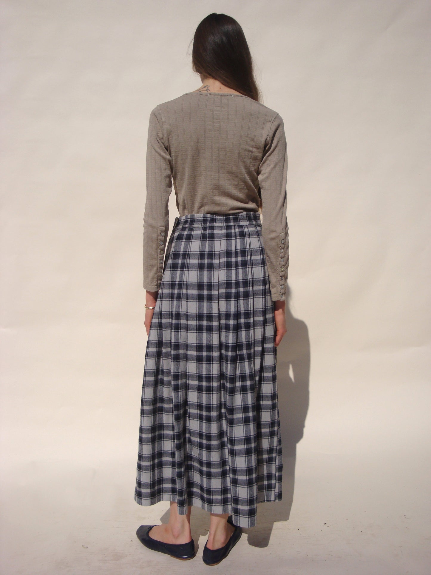 Bower Pleated Skirt - Midnight Tartan