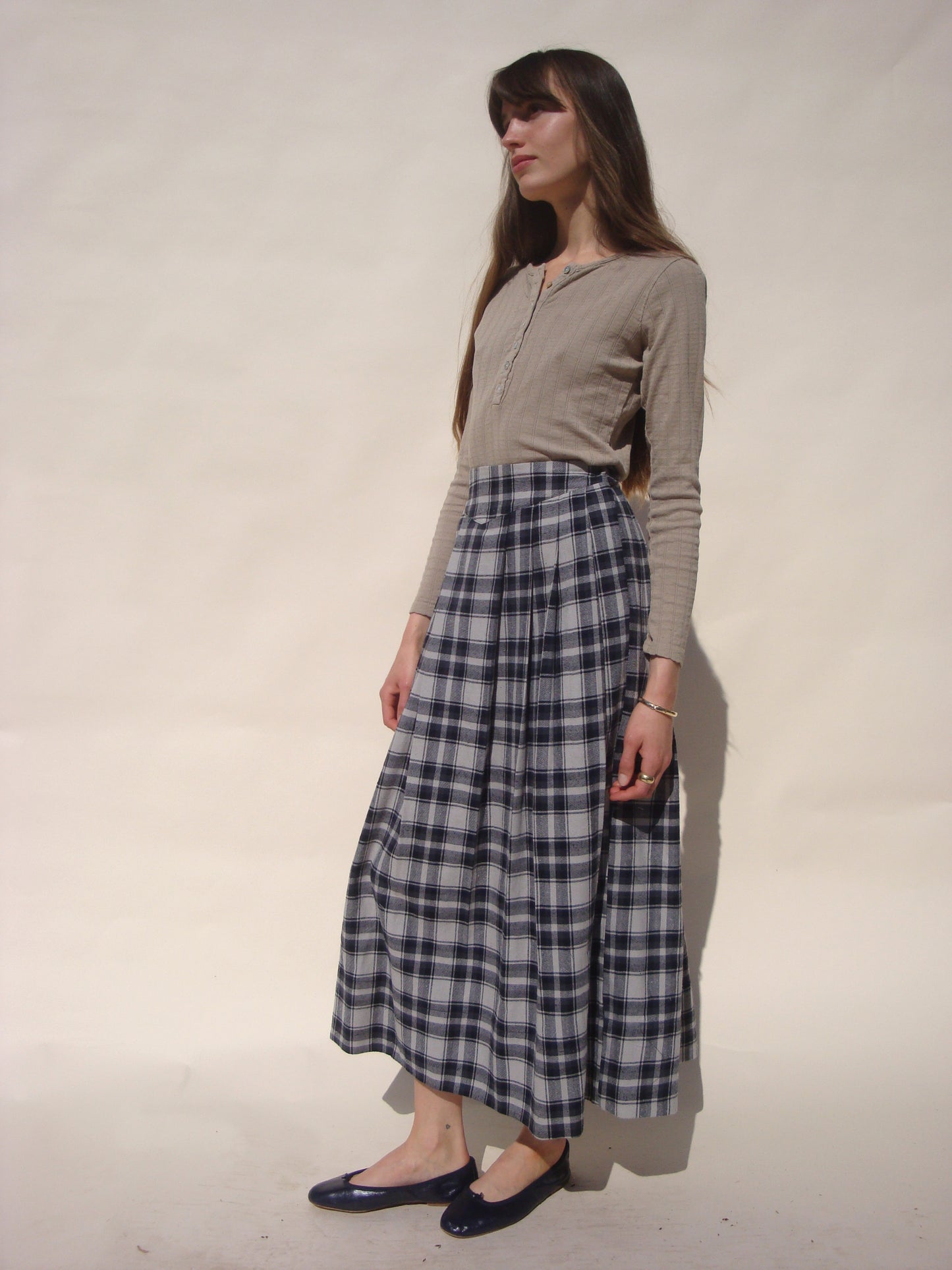 Bower Pleated Skirt - Midnight Tartan