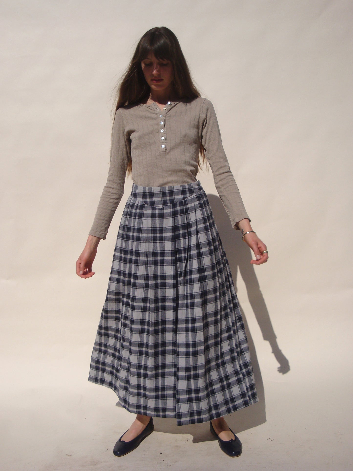 Bower Pleated Skirt - Midnight Tartan
