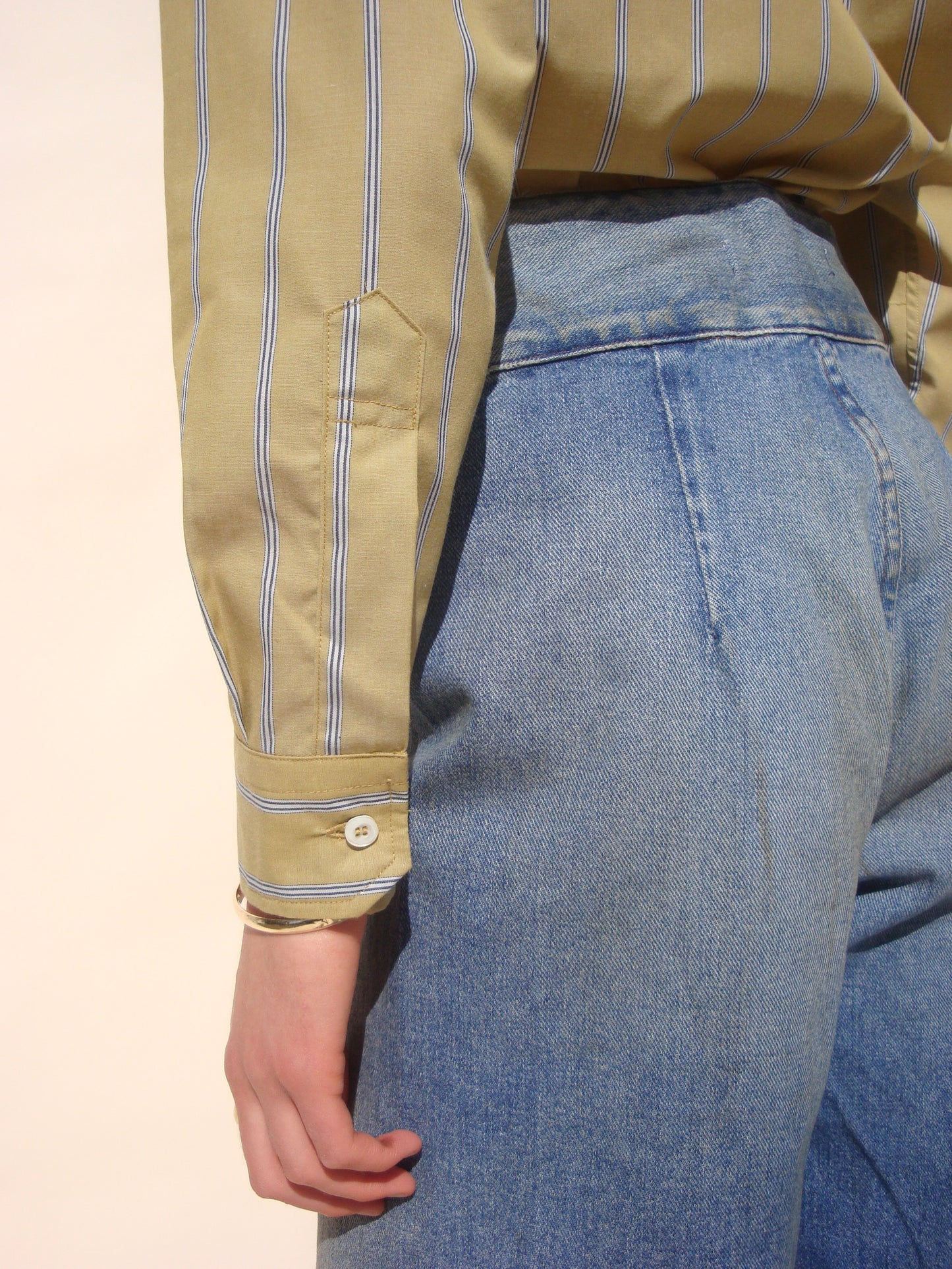 Court Button Down Shirt - Mustard Stripe