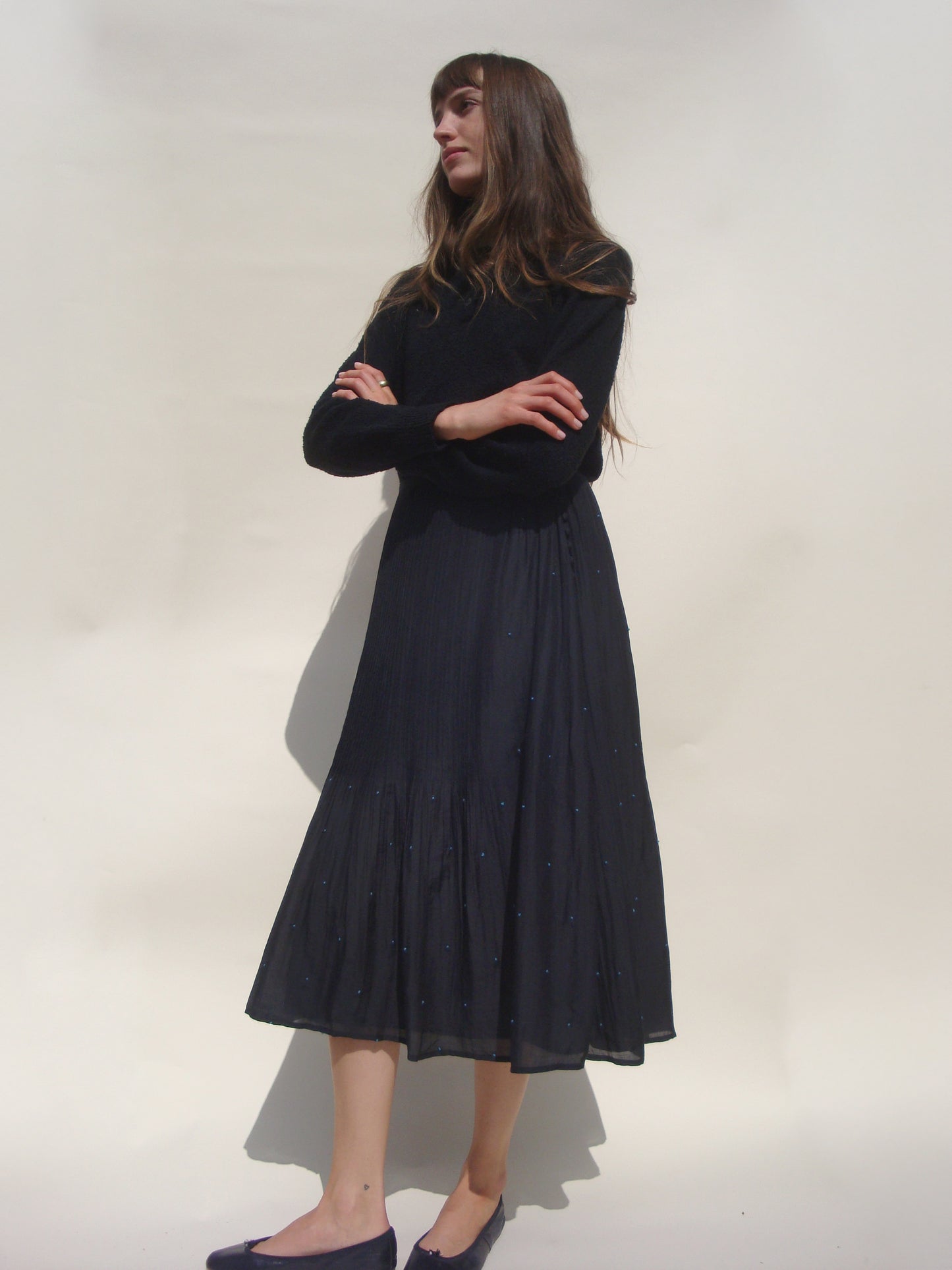 Romy Pintuck Skirt - Noir
