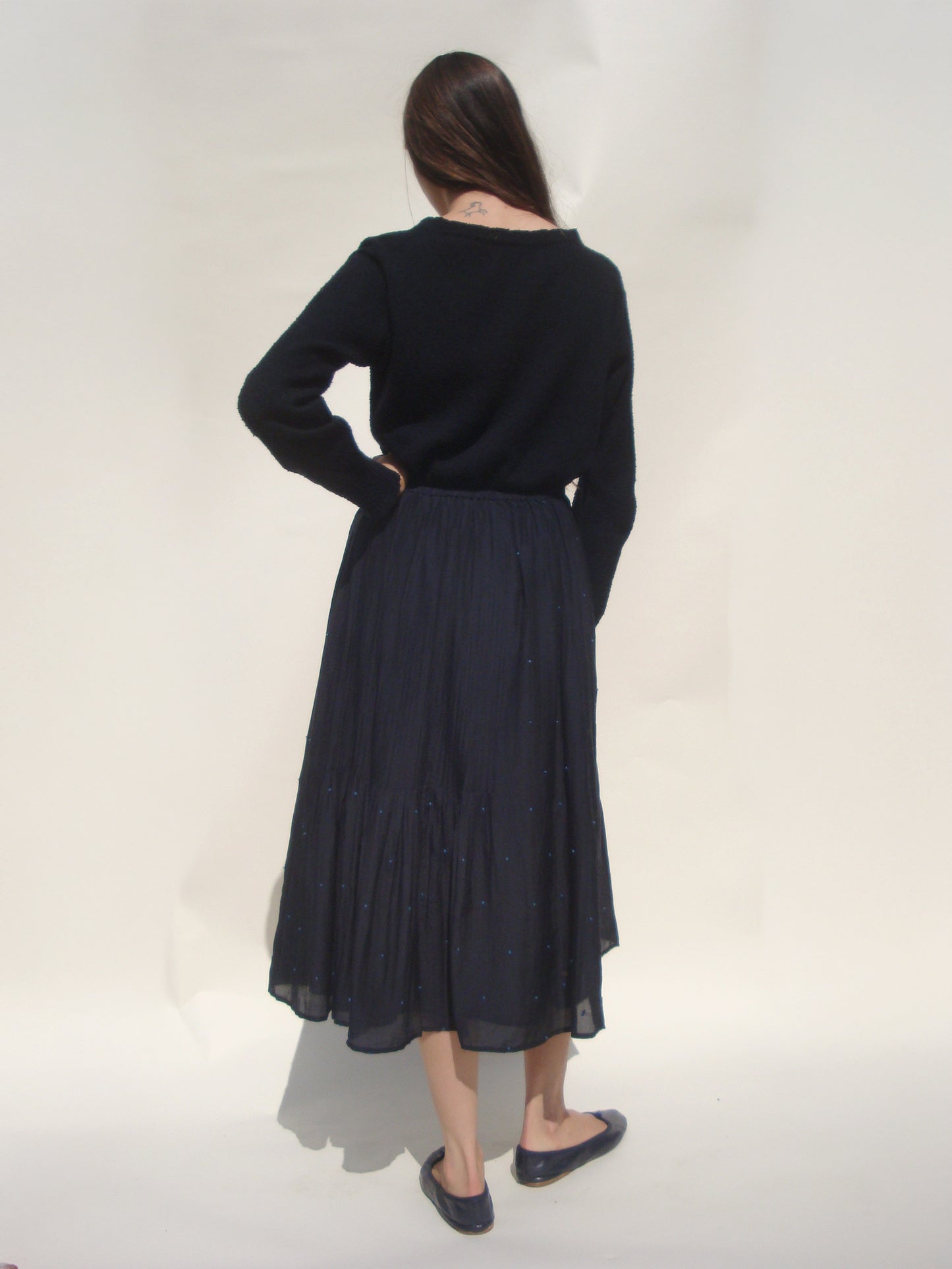 Romy Pintuck Skirt - Noir