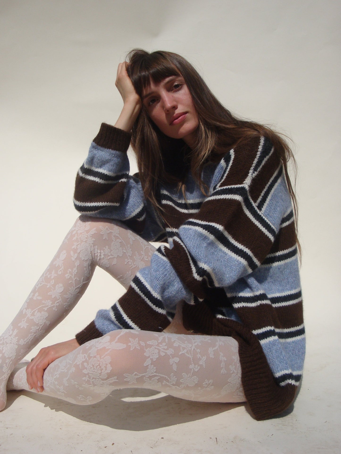 Sienna Striped Crew - Skylight Stripe