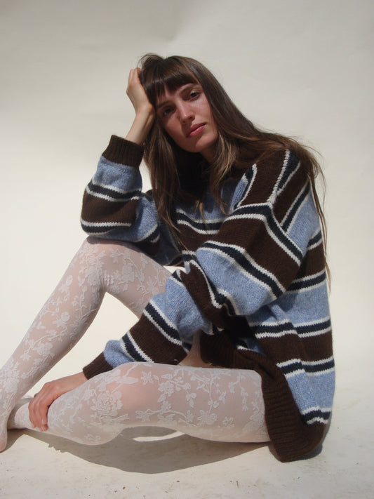 Sienna Striped Crew - Skylight Stripe