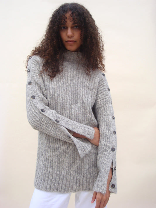 Alta Button Turtleneck - Fog