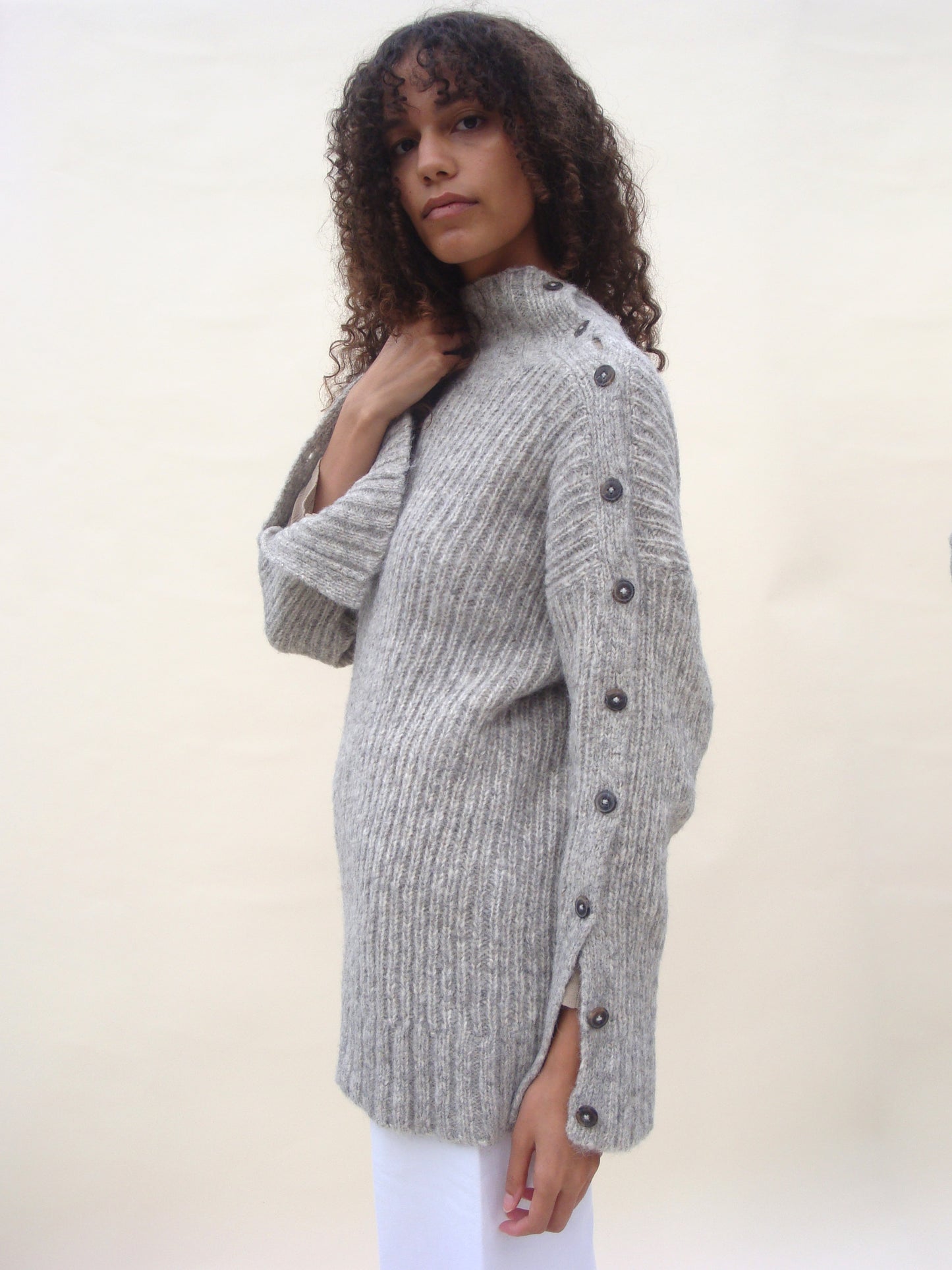 Alta Button Turtleneck - Fog