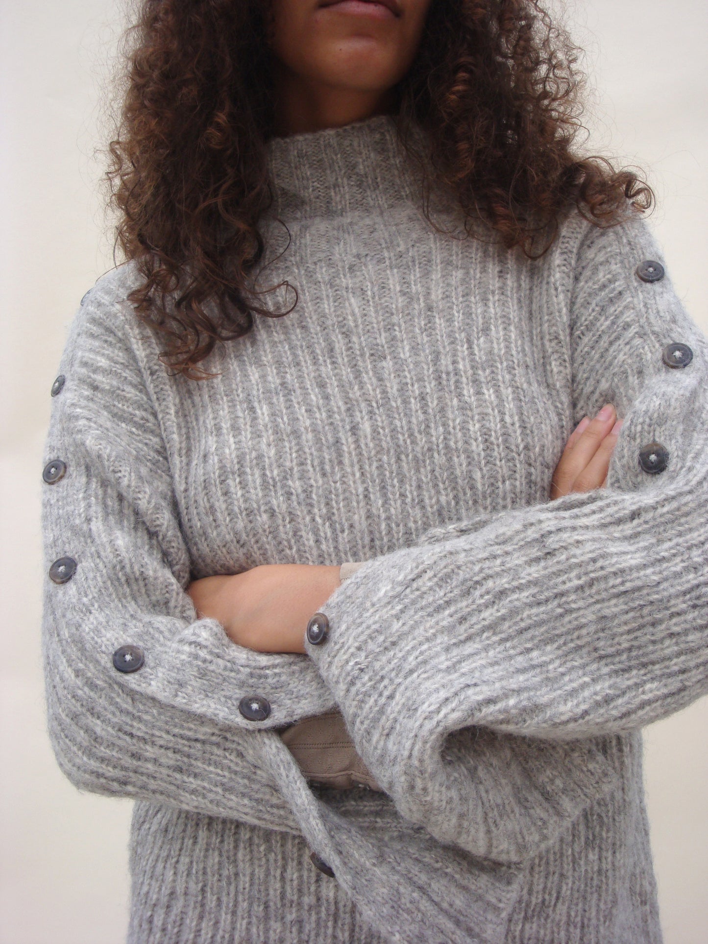 Alta Button Turtleneck - Fog