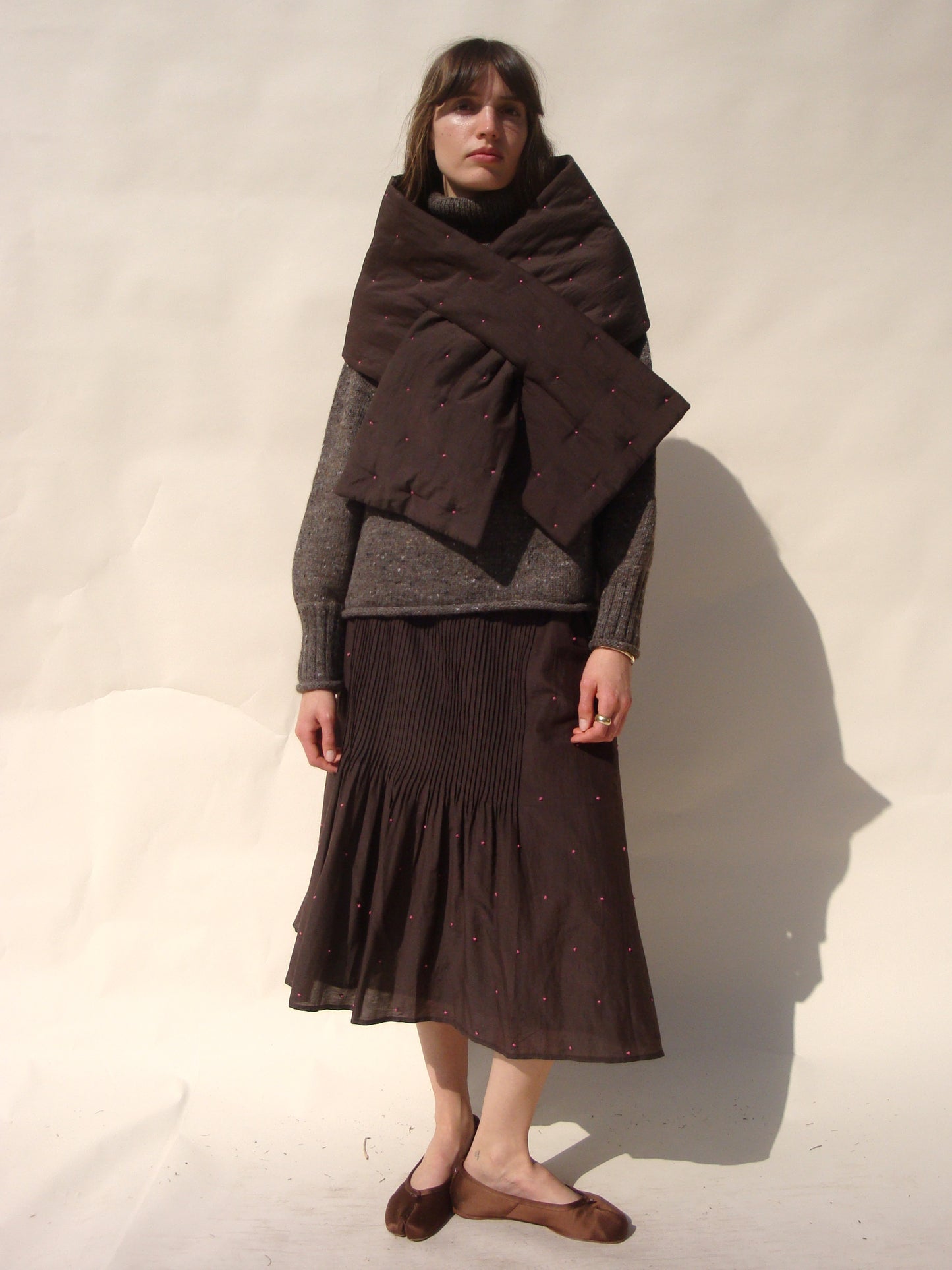 Ebba Quilted Scarf - Soil