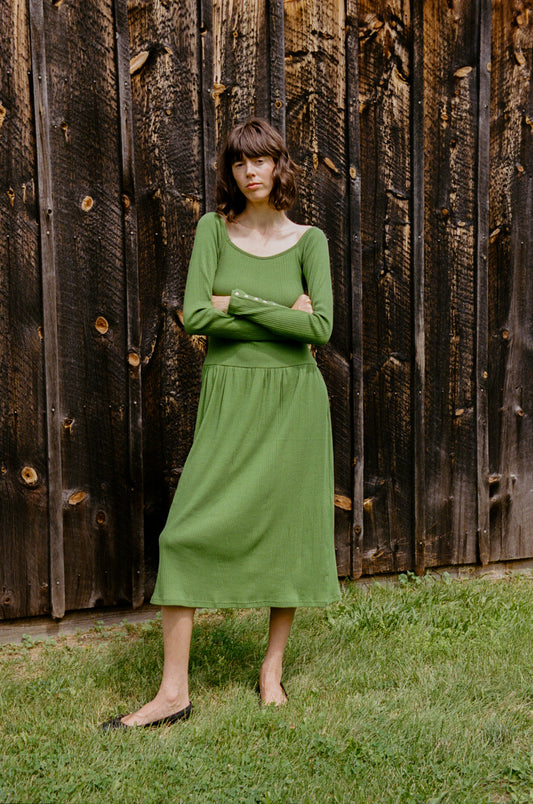 Rib Pina Dress - Basil