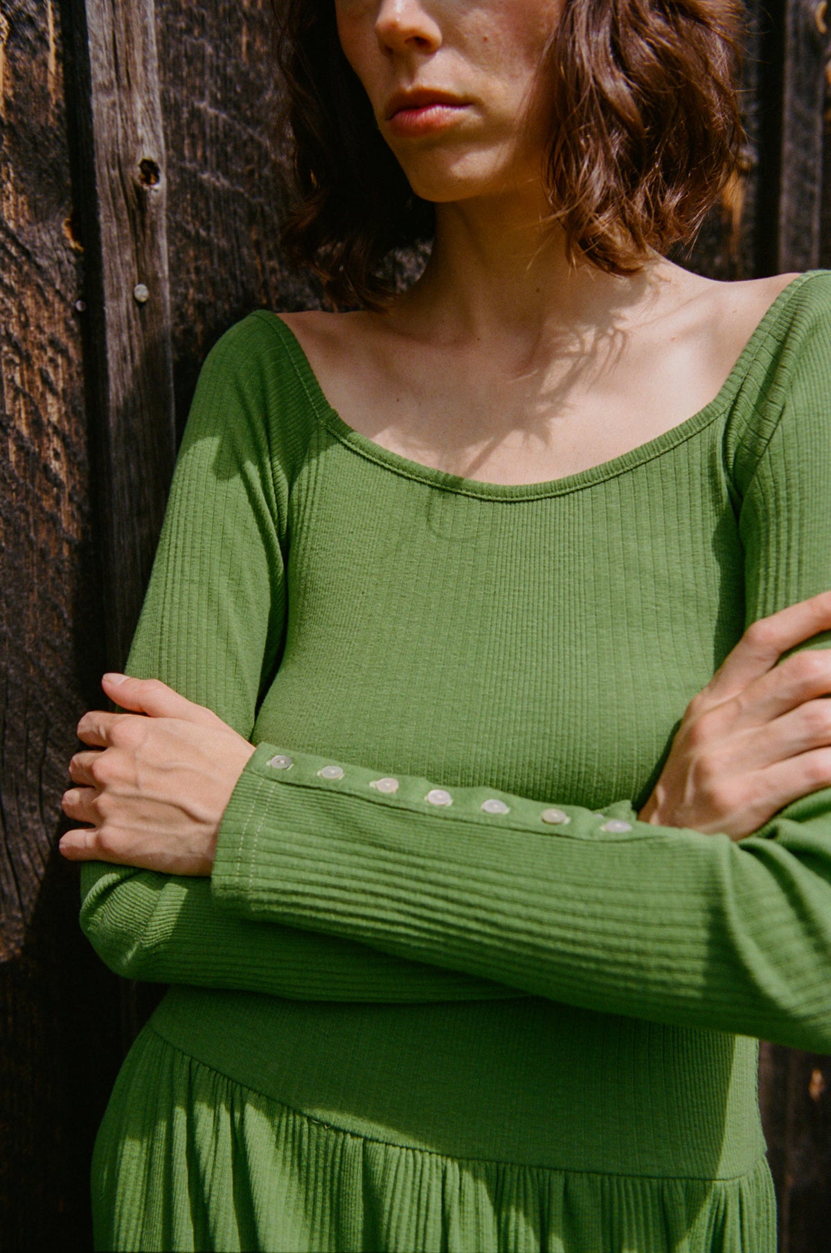 Rib Pina Dress - Basil