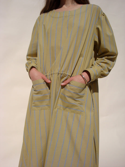 Fleur Easy Dress - Mustard Stripe