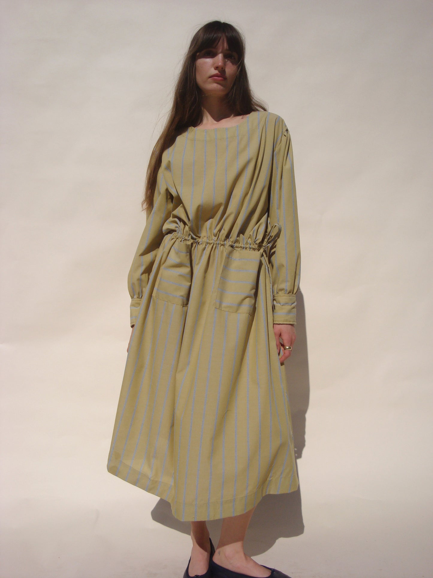 Fleur Easy Dress - Mustard Stripe