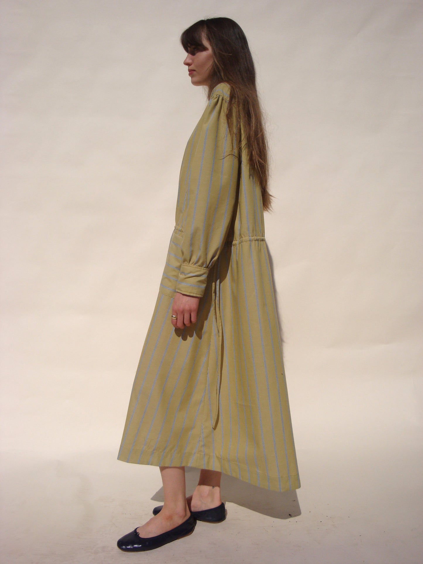Fleur Easy Dress - Mustard Stripe