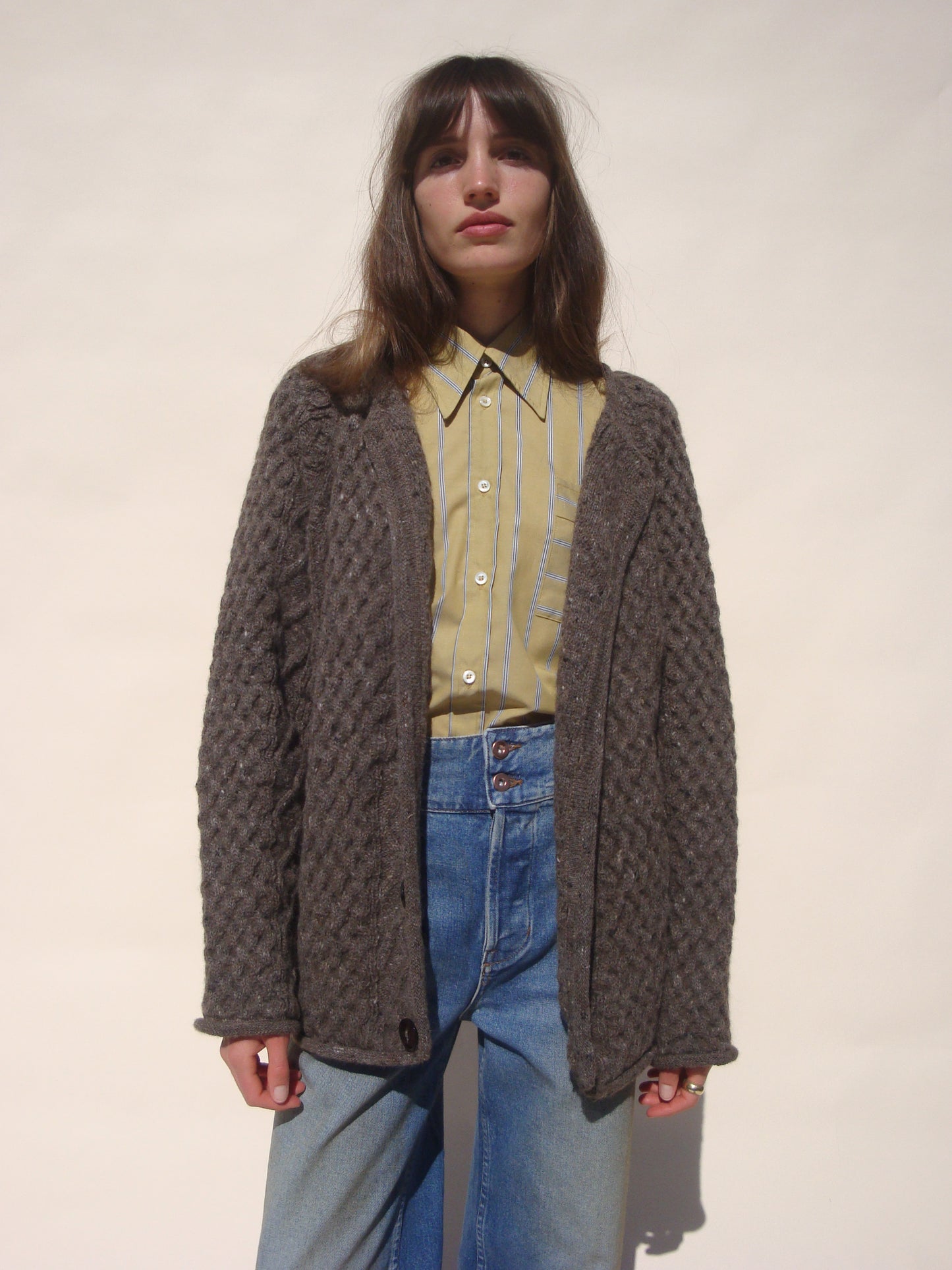 Gardeners Cable Cardigan - Mushroom