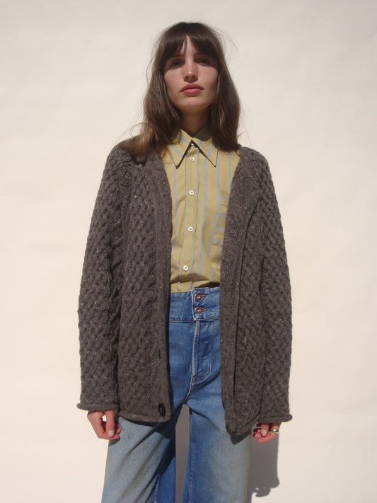 Gardeners Cable Cardigan - Mushroom