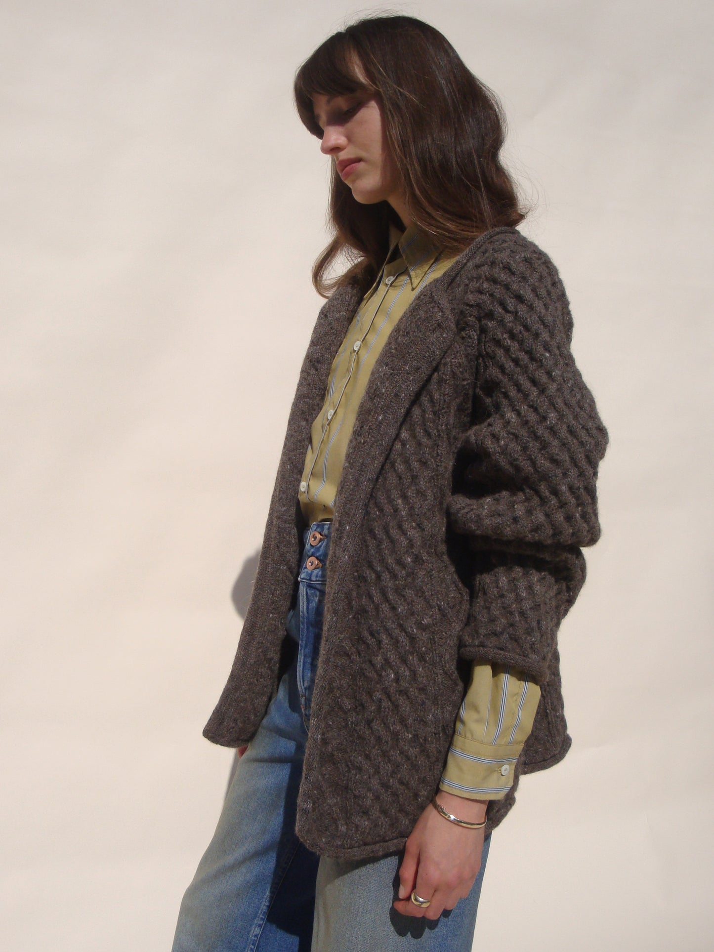 Gardeners Cable Cardigan - Mushroom