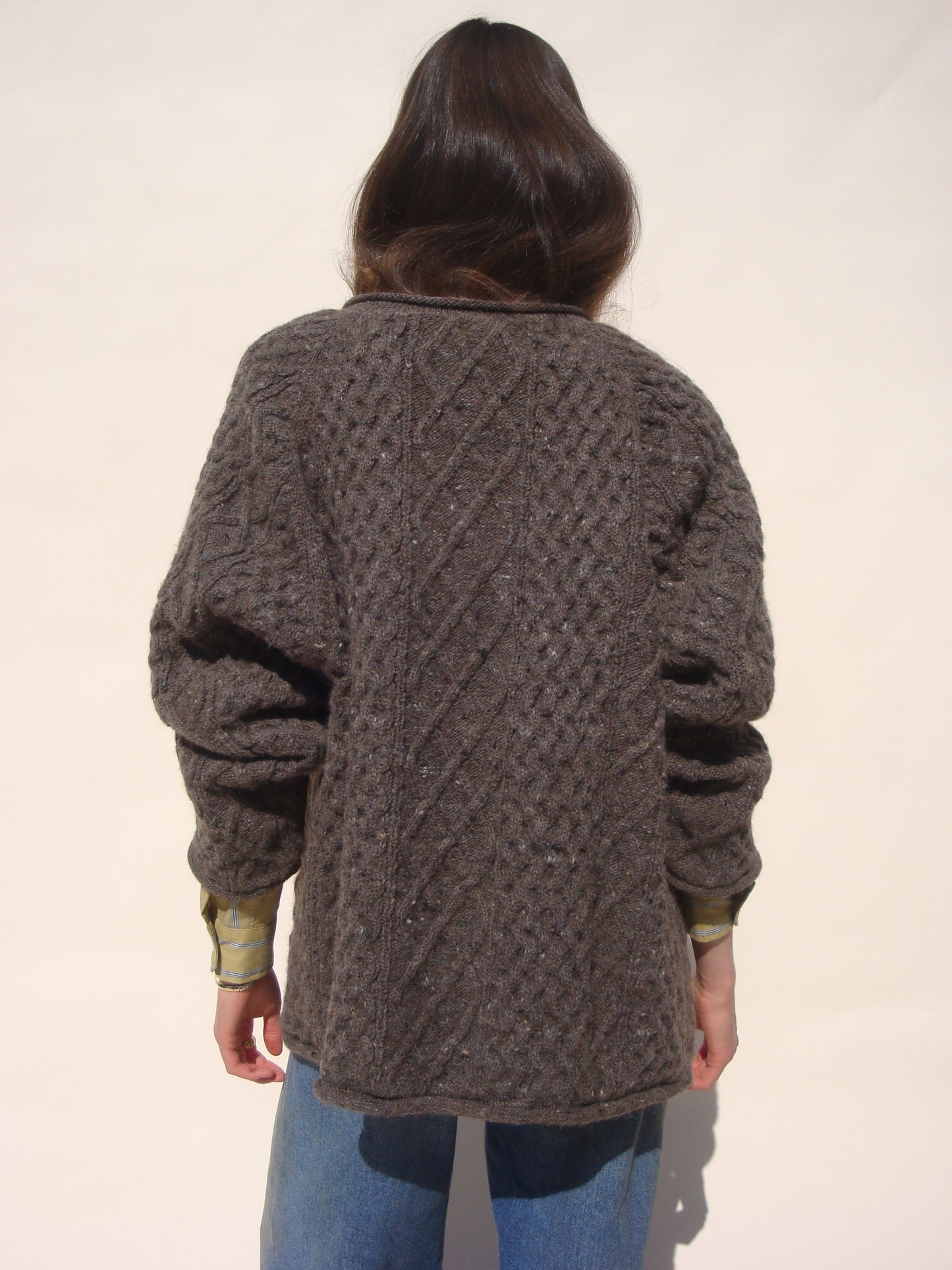 Gardeners Cable Cardigan - Mushroom